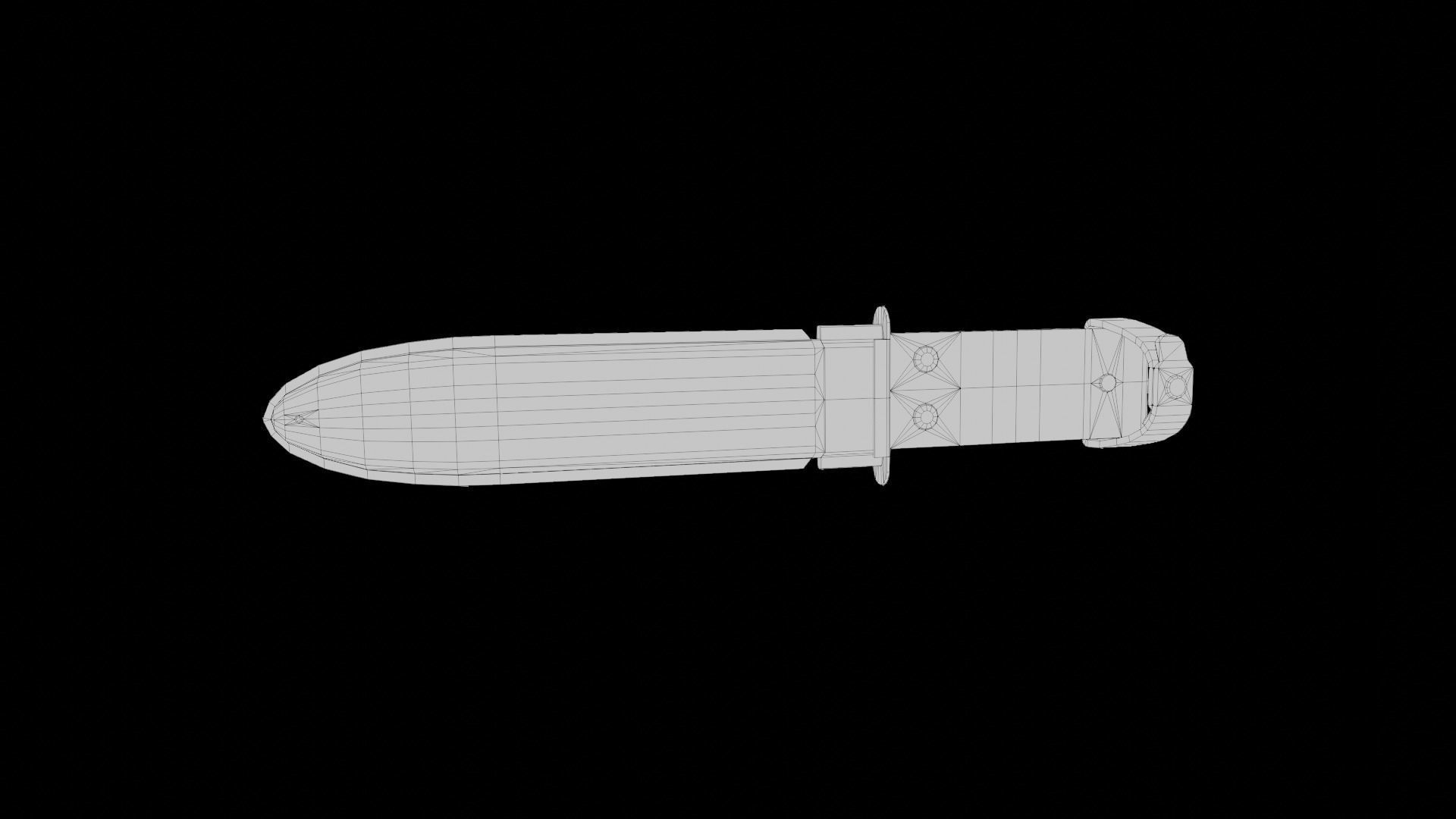 US Navy Mk2 Ka-bar combat knife Low-poly 3D model_16