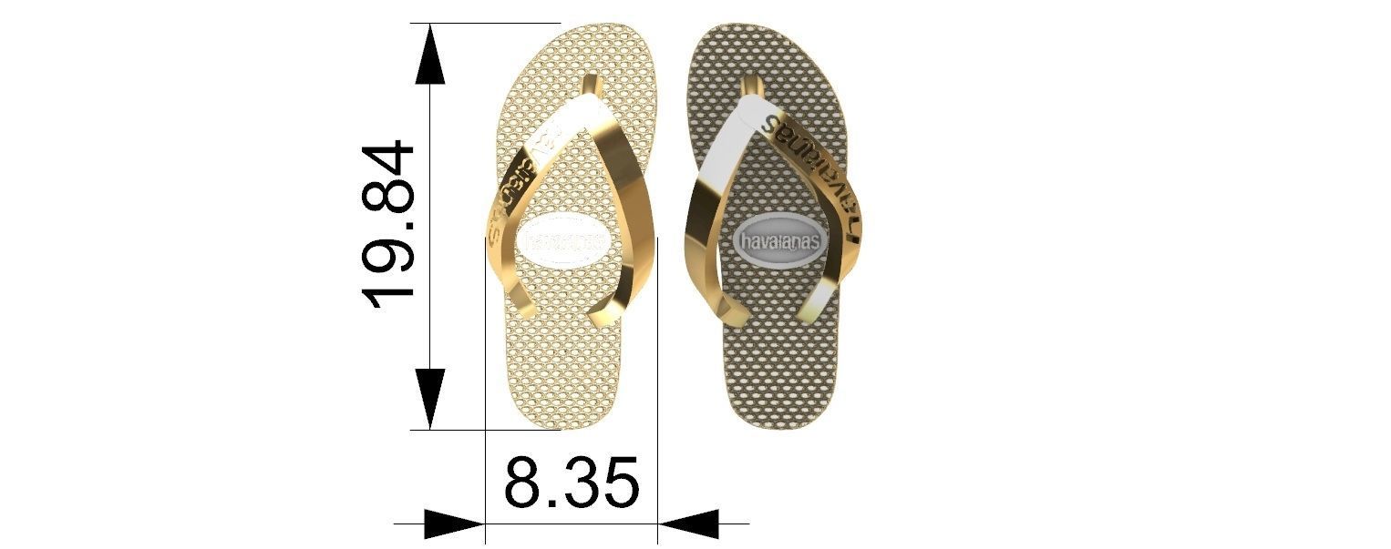 Havaianas Sandal Pendant 3D print model_6