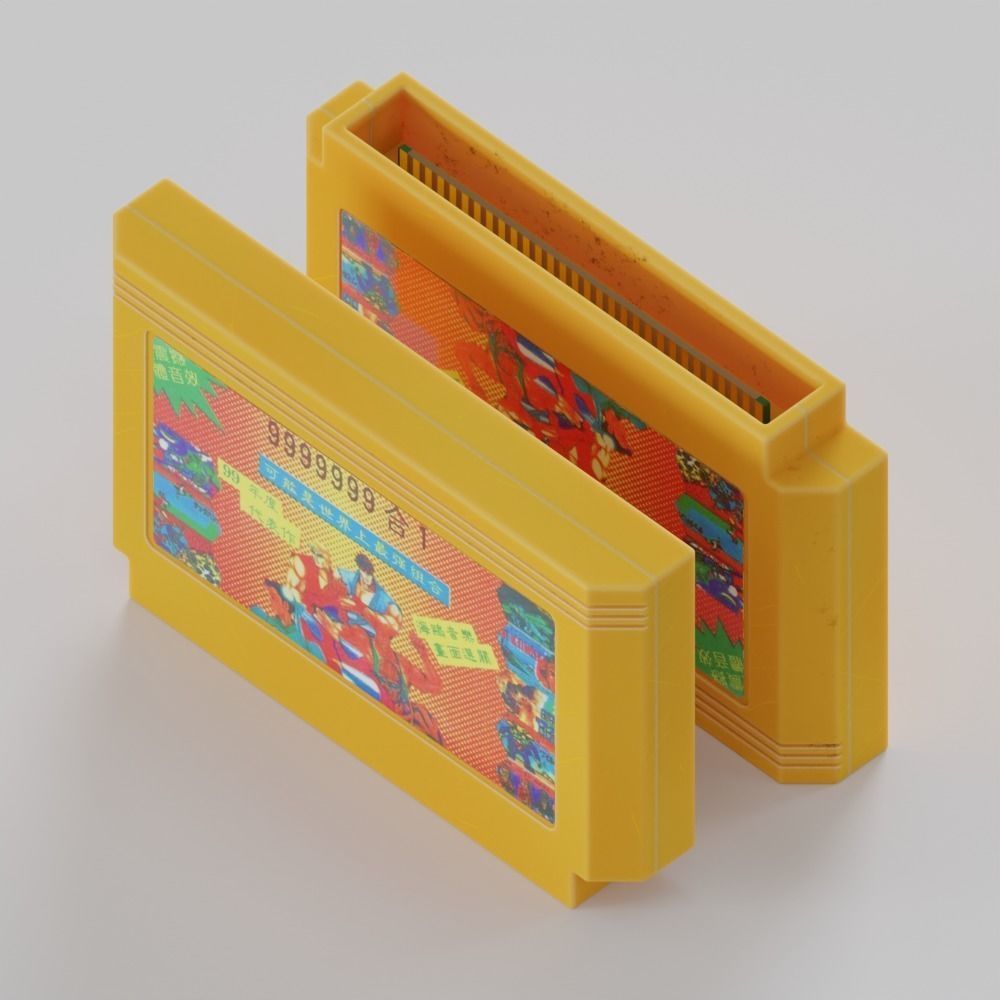 8-bit Game Cartritge 3D model_1