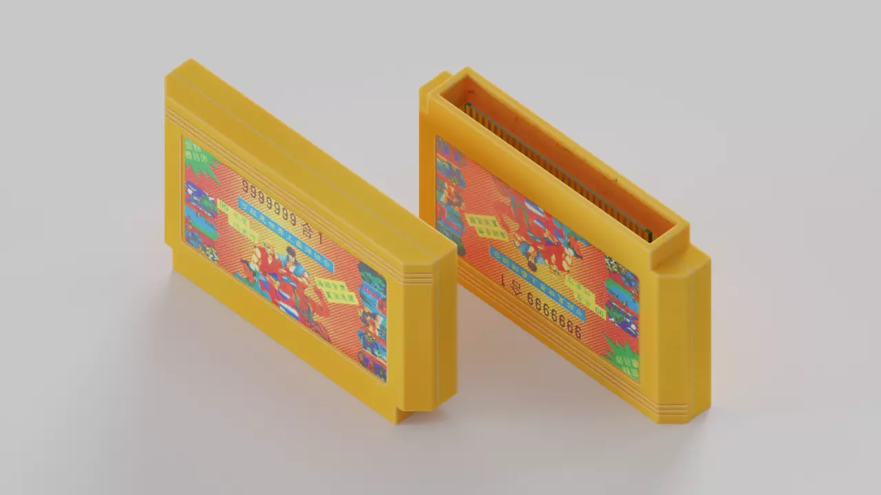 8-bit Game Cartritge 3D model_0