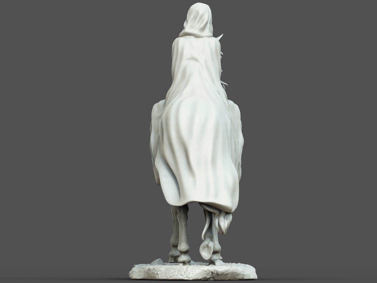 Arwen 3D Print statue on horse 3D print model_10