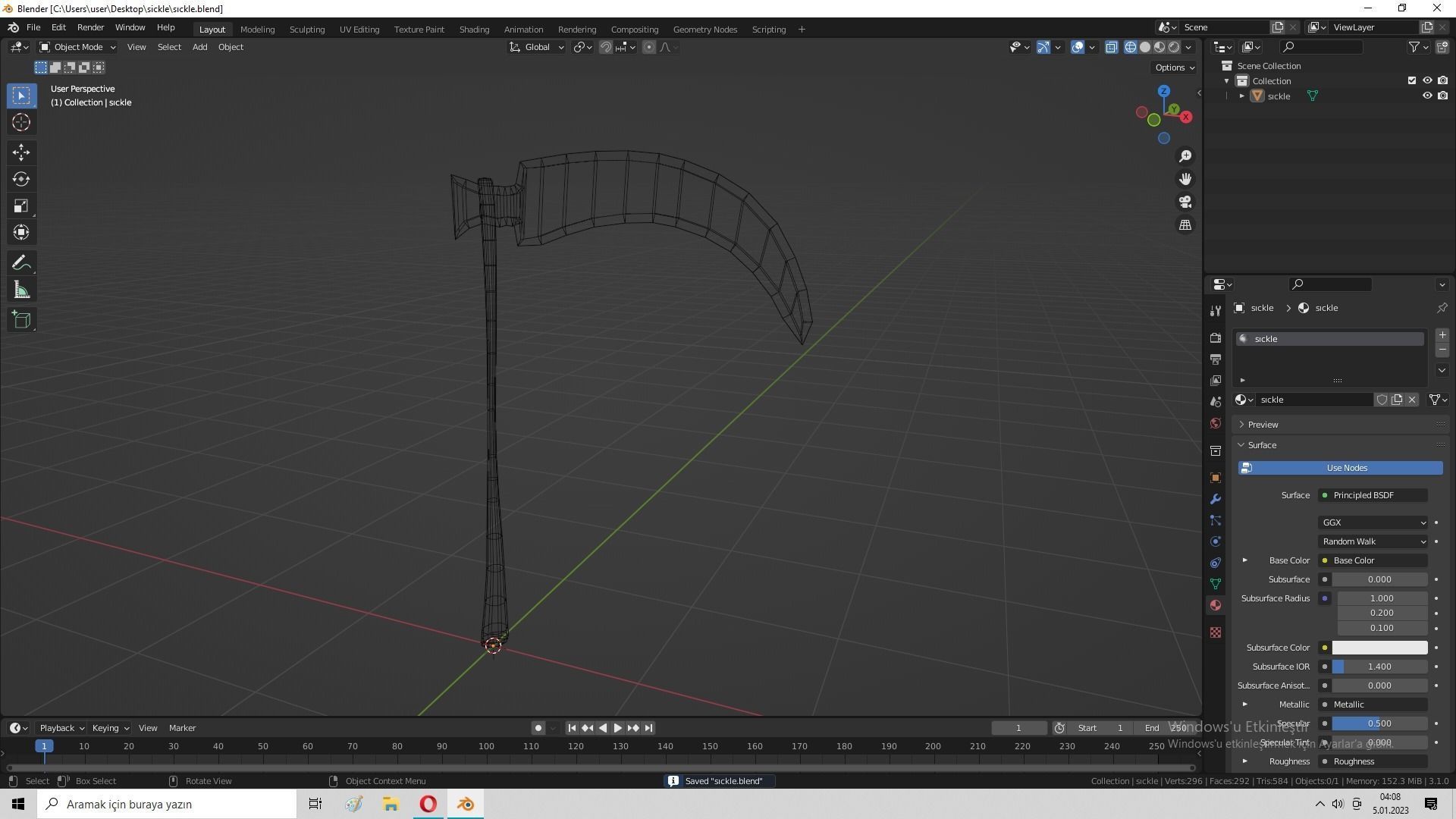  Scythe - Sickle Low-poly 3D model_32