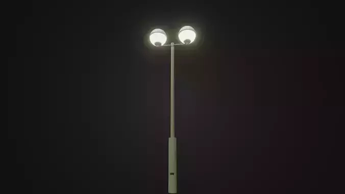 Old Soviet Street Light 14 Low-poly 3D model
