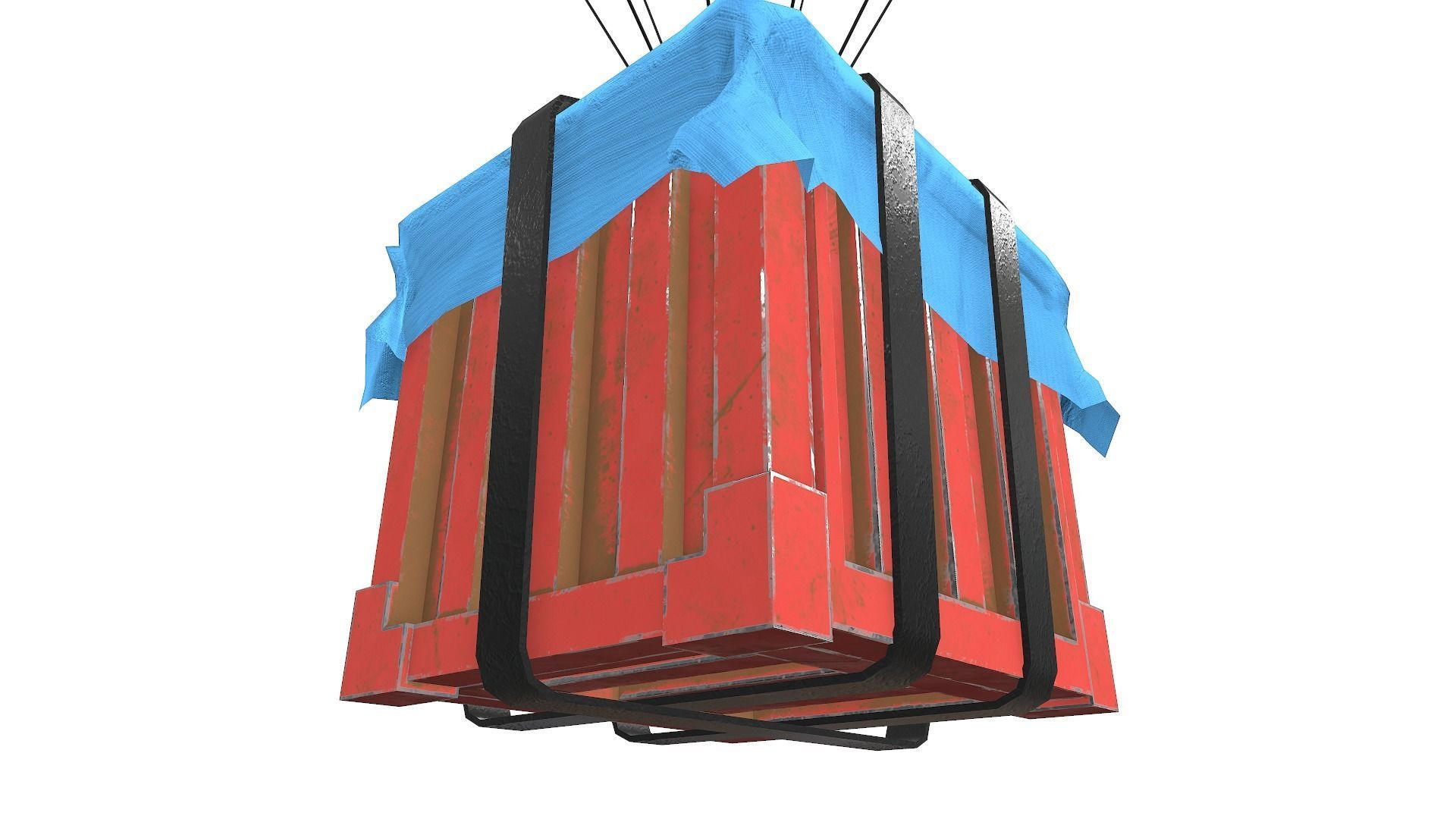 Air Drop Boxes Low-poly 3D model_6