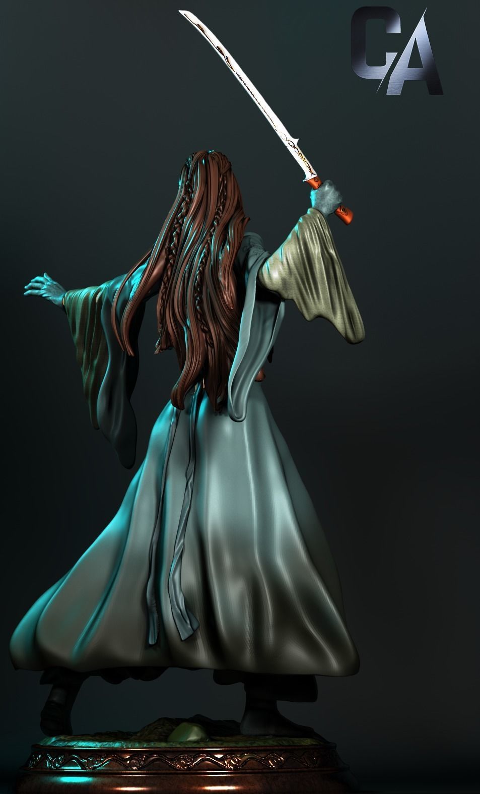 Arwen 3D Print lord of rings statue 3D print model_2