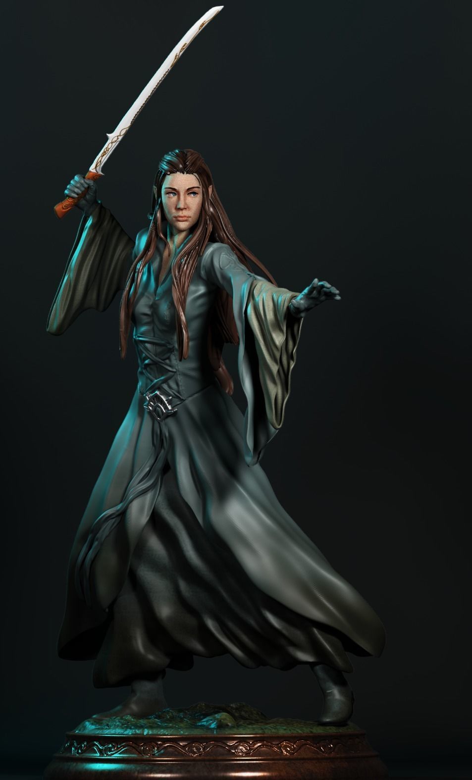 Arwen 3D Print lord of rings statue 3D print model_1