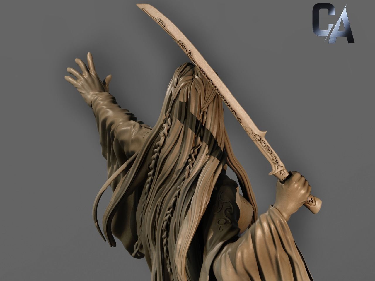 Arwen 3D Print lord of rings statue 3D print model_4