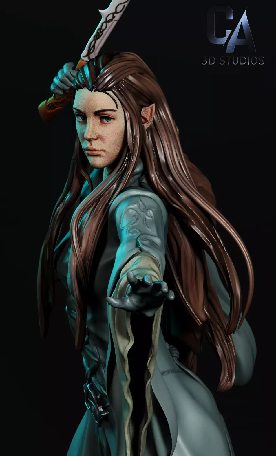 Arwen 3D Print lord of rings statue 3D print model_0