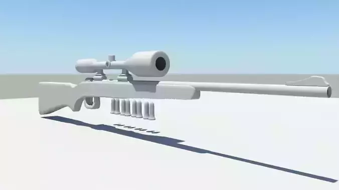 sniper rifle with scope Free low-poly 3D model