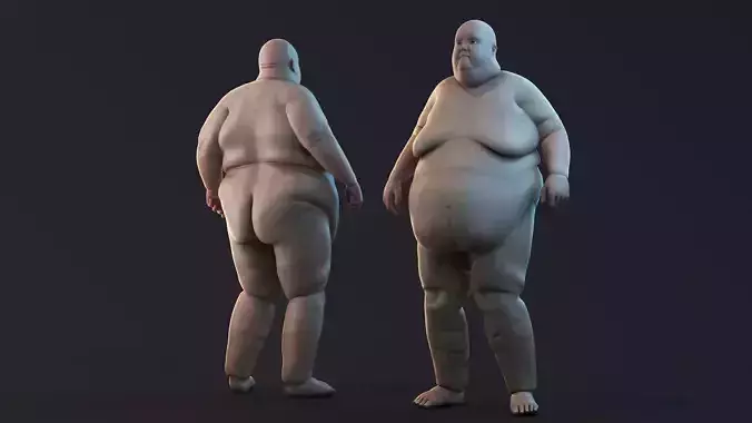 Obese Person Low-poly 3D model