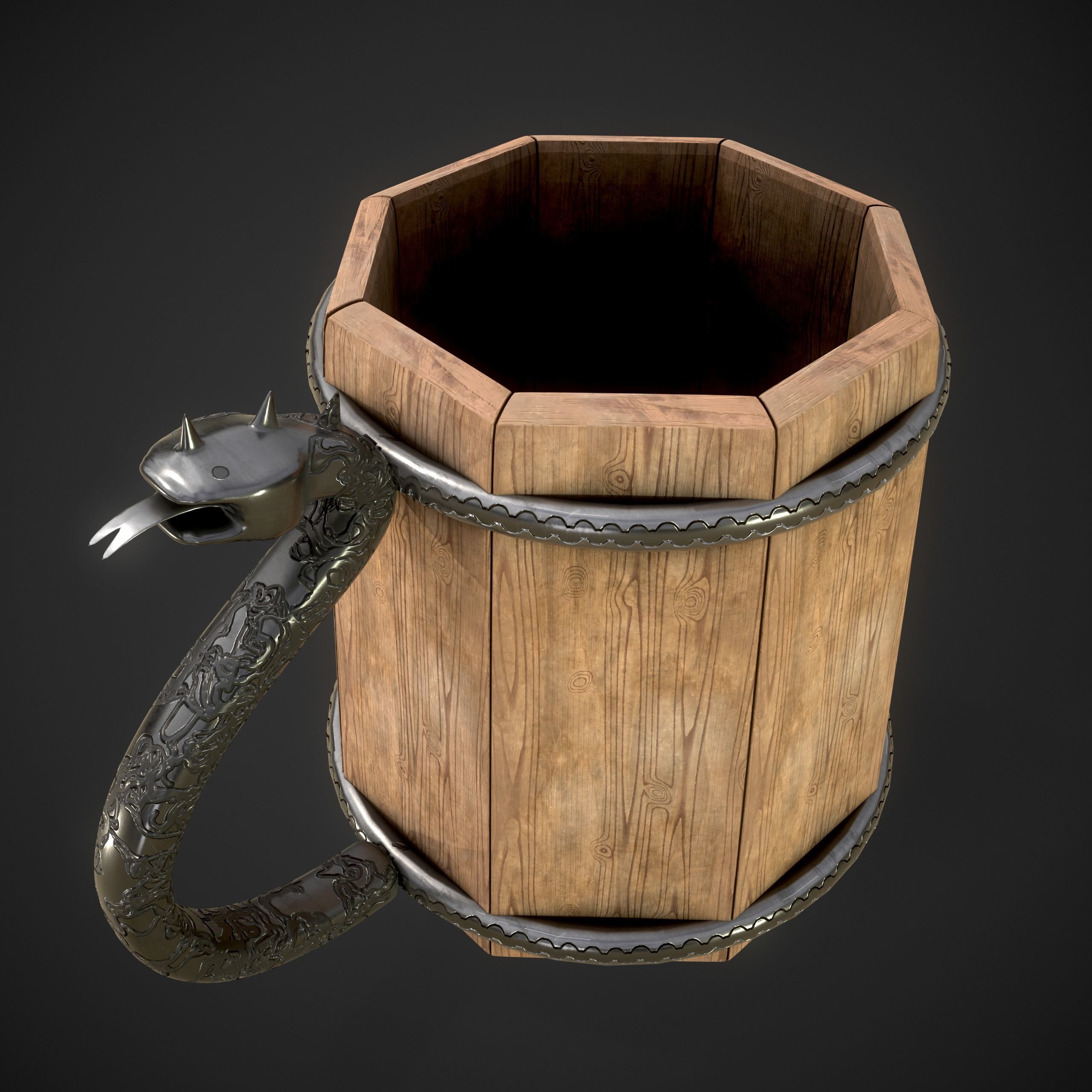  Cup Model with PBR texture Low-poly 3D model_4