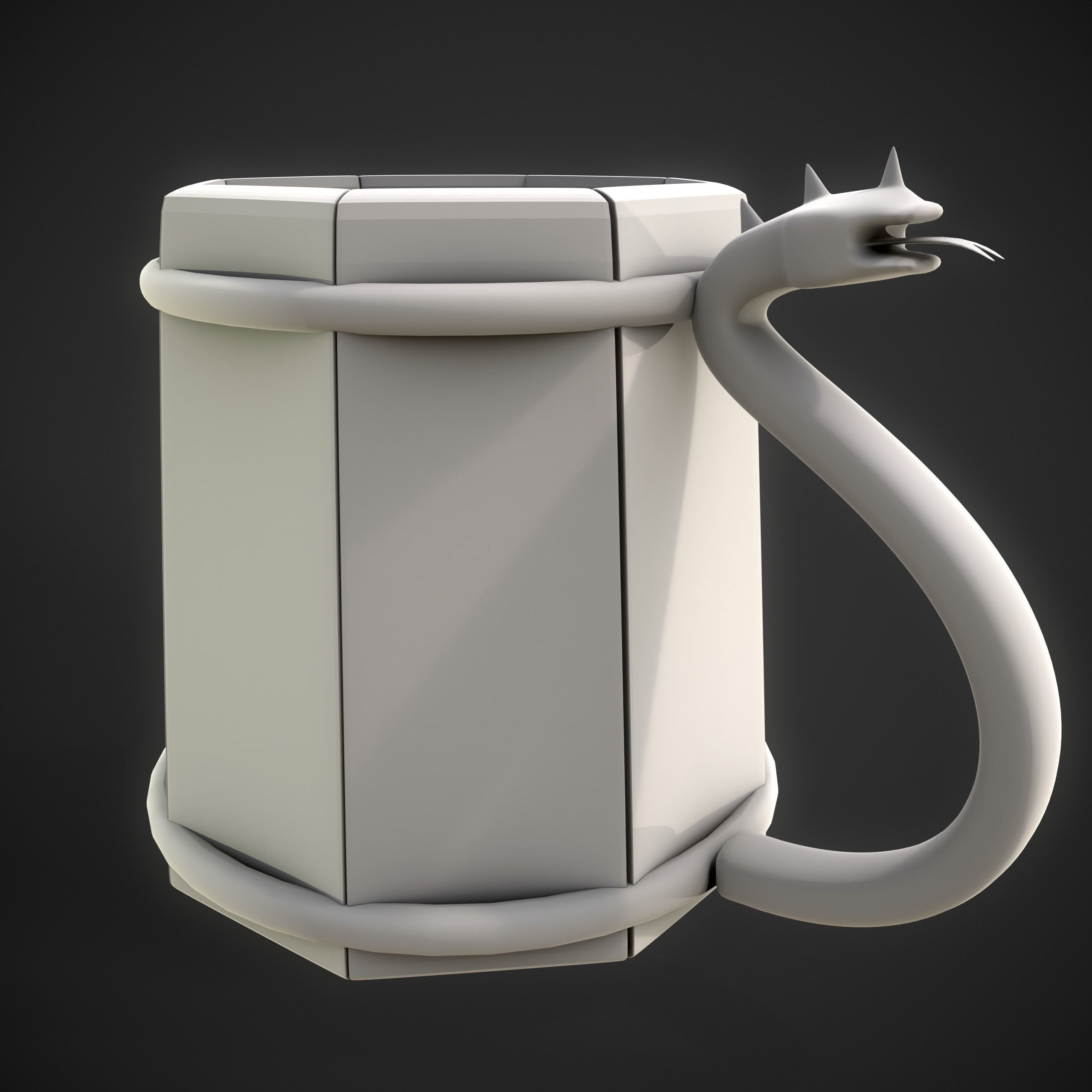  Cup Model with PBR texture Low-poly 3D model_1
