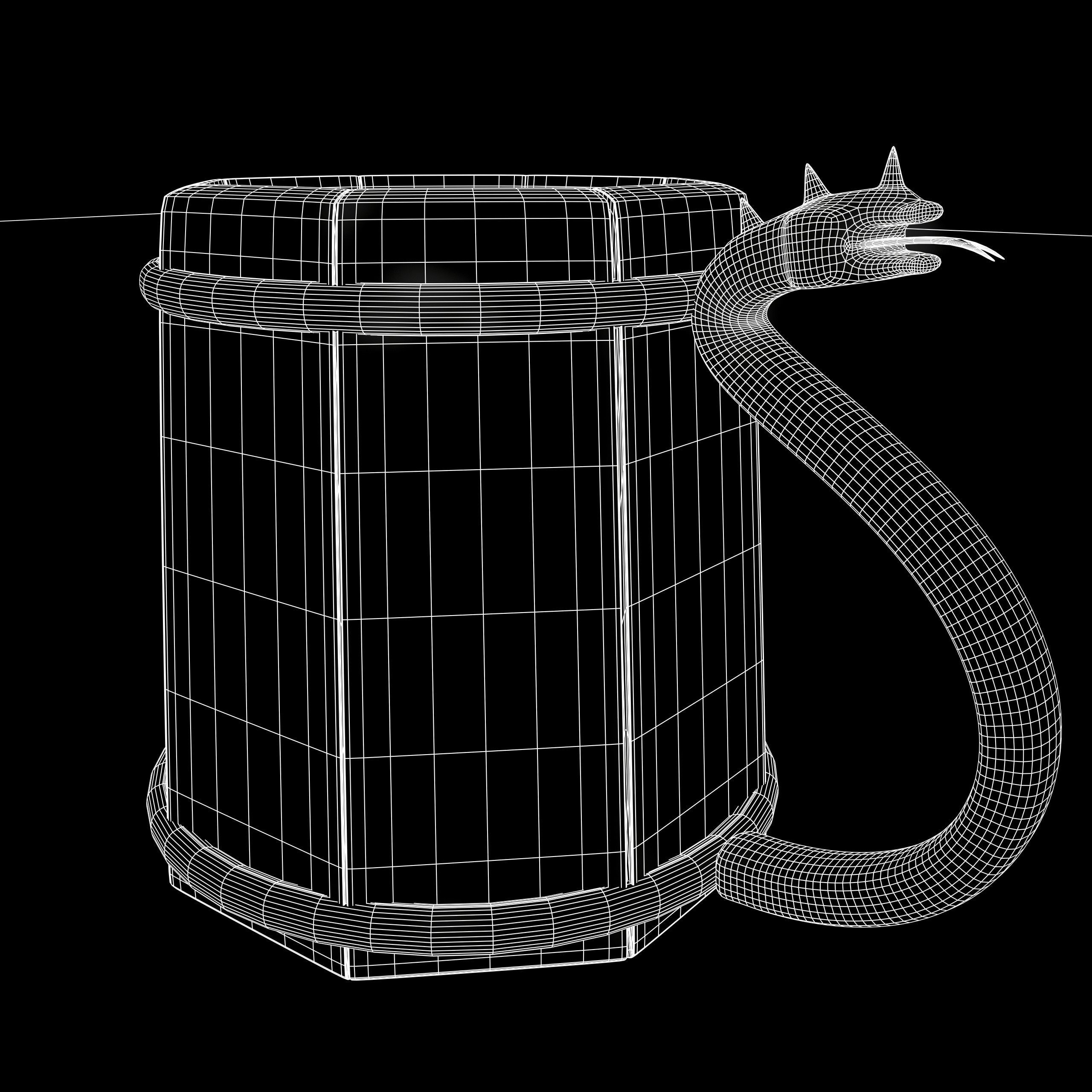  Cup Model with PBR texture Low-poly 3D model_6