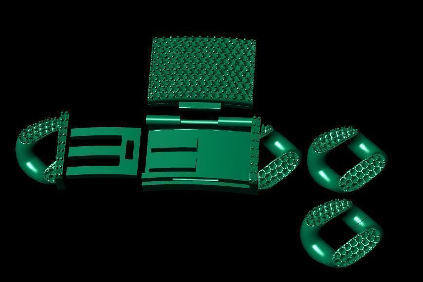 Diamond Cuban link 19mm 3D model_6