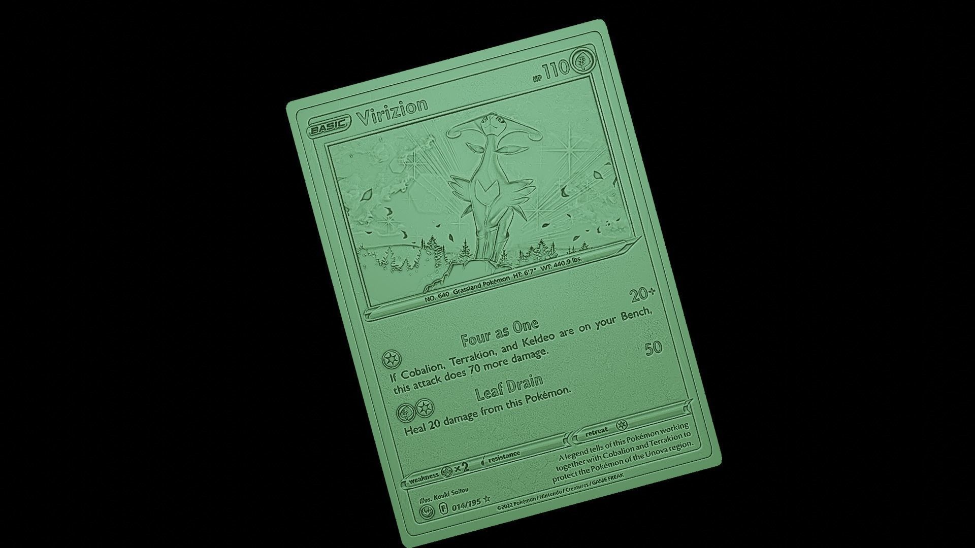 Virizion Pokemon 3D print model_3