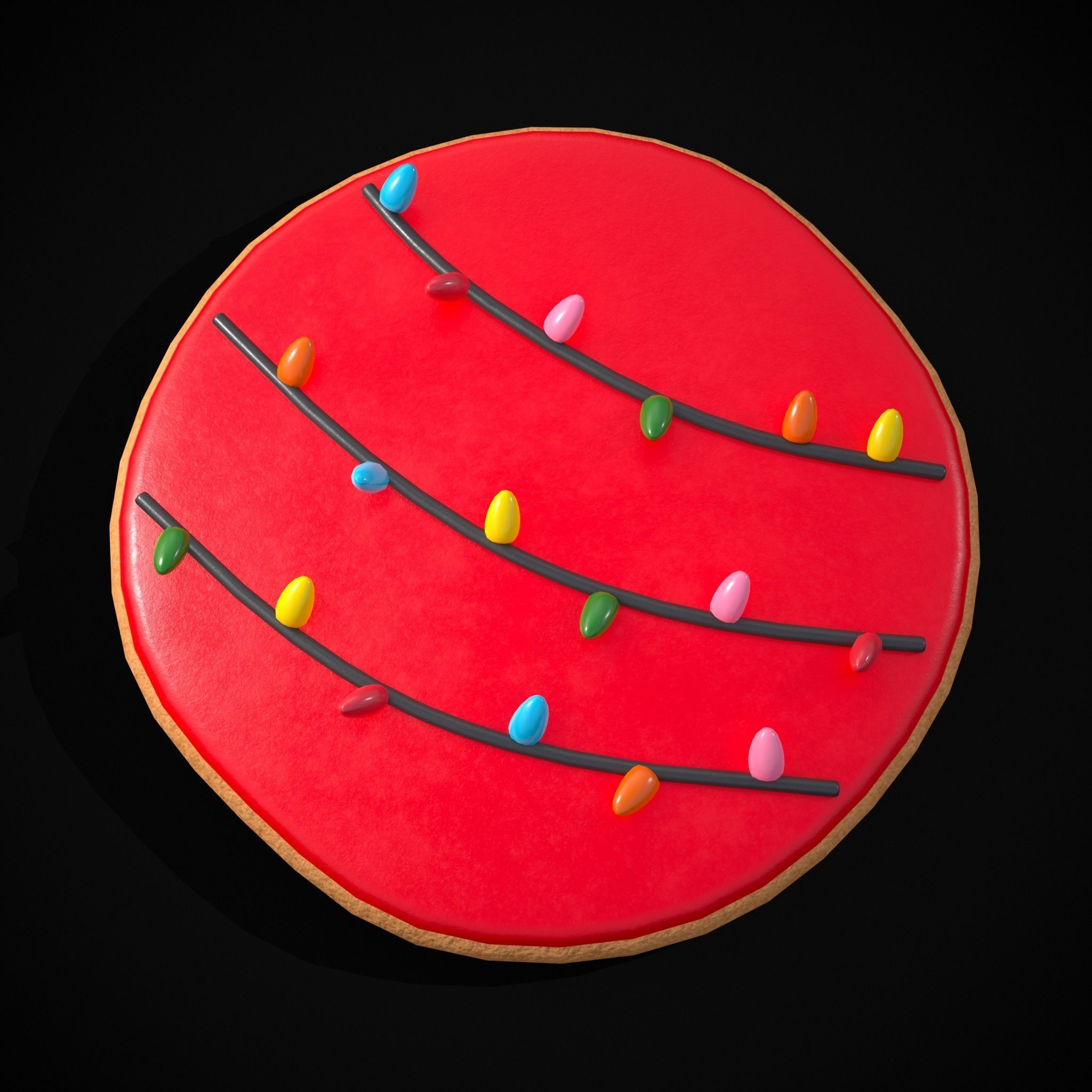 Christmas Lights Cookie Low-poly 3D model_17