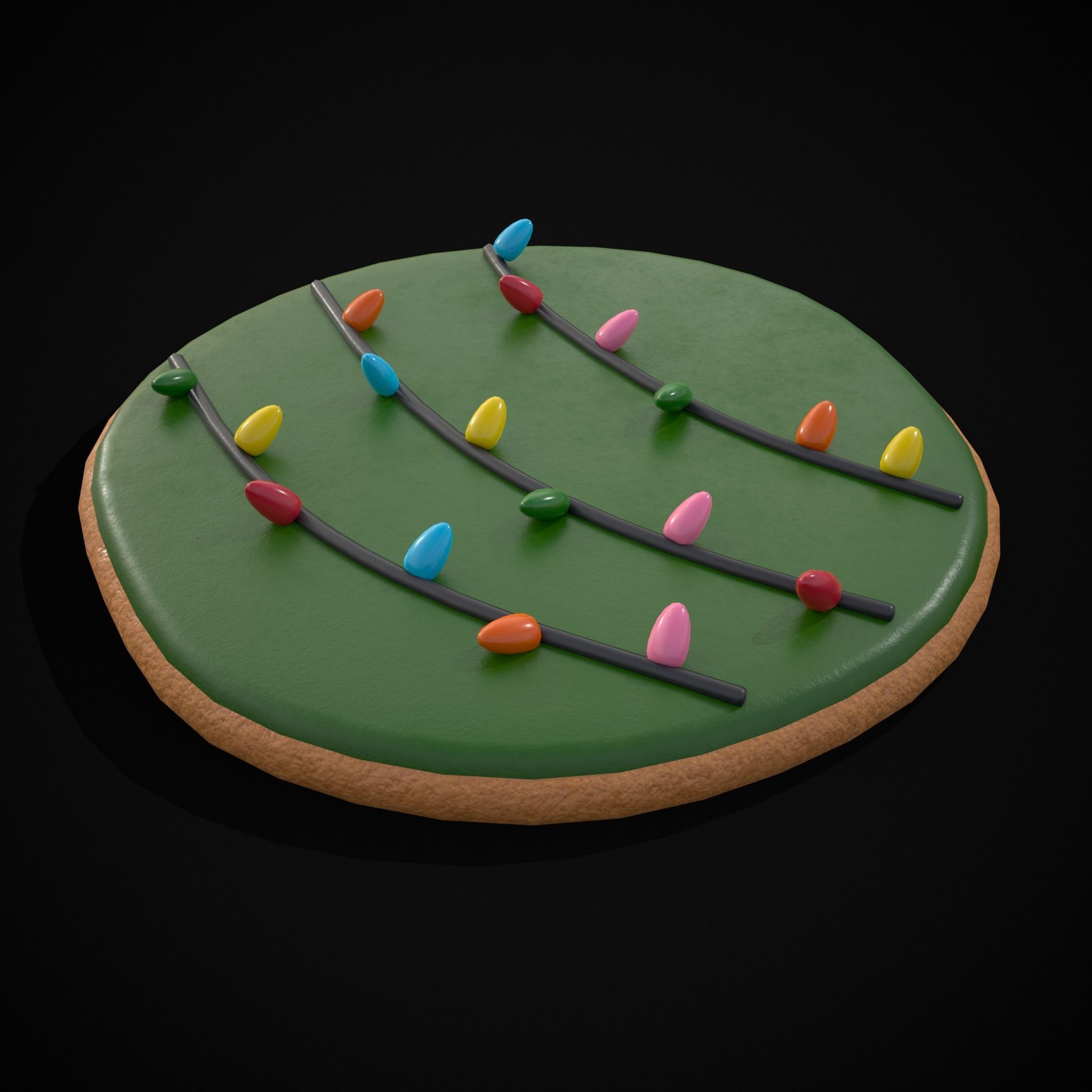 Christmas Lights Cookie Low-poly 3D model_13