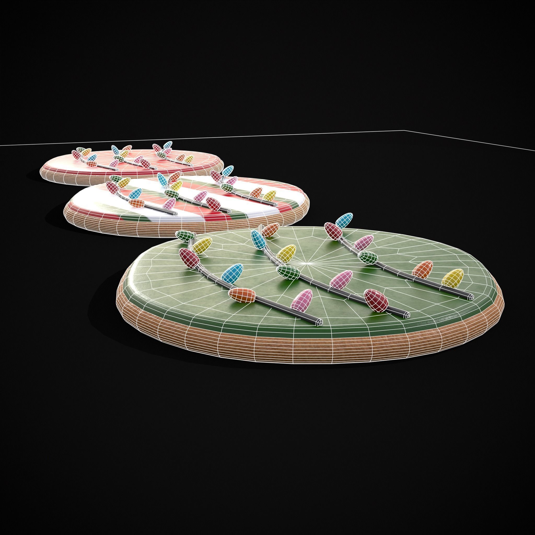 Christmas Lights Cookie Low-poly 3D model_10