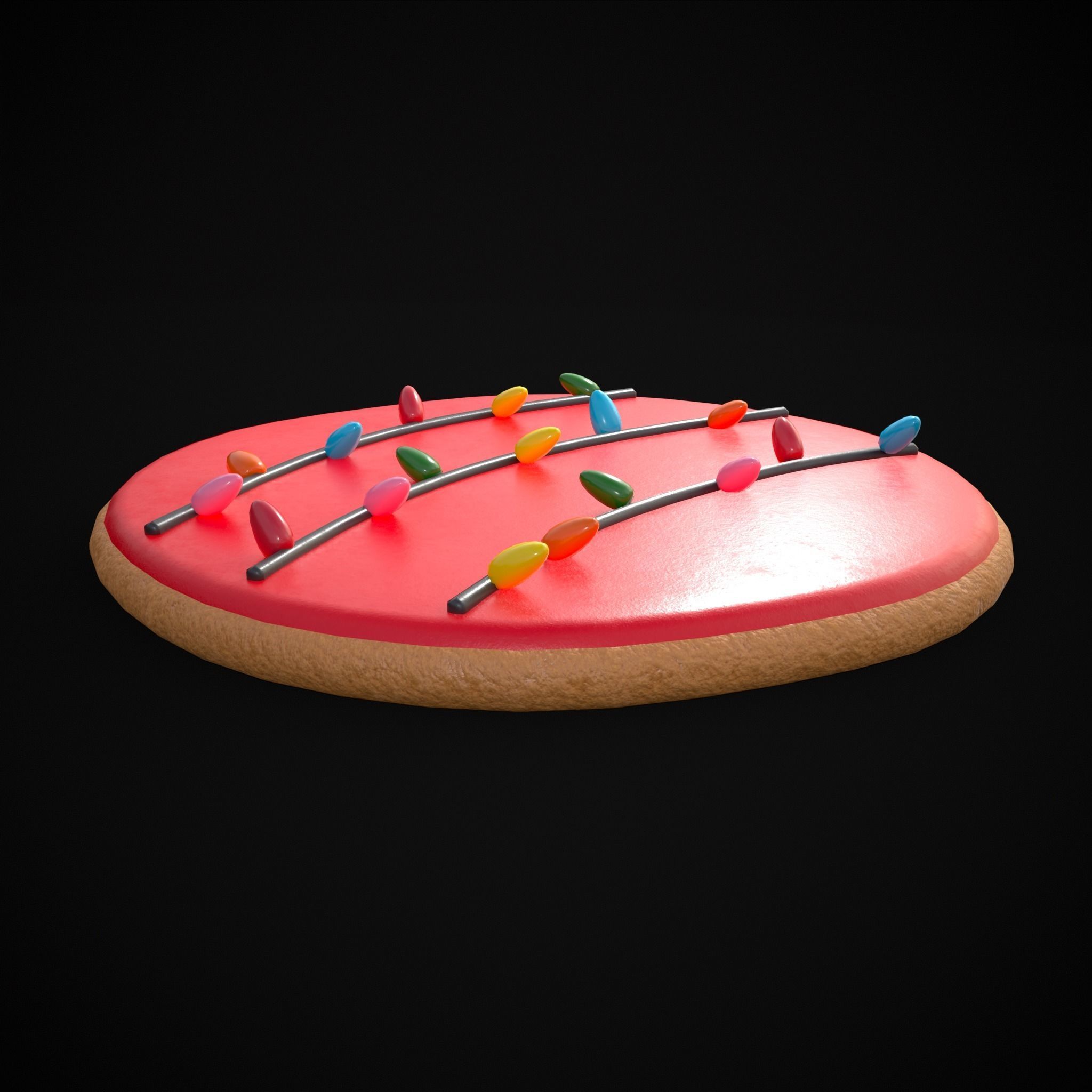 Christmas Lights Cookie Low-poly 3D model_19