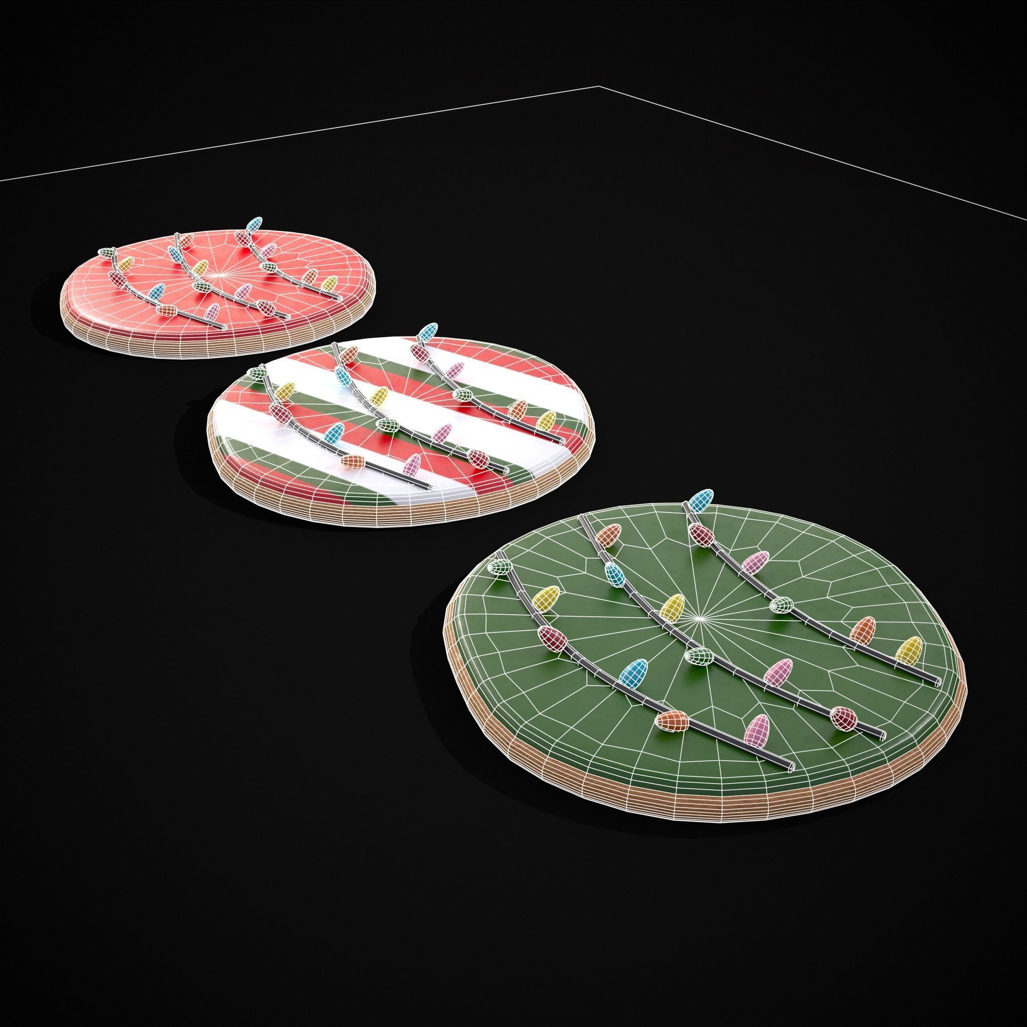 Christmas Lights Cookie Low-poly 3D model_26