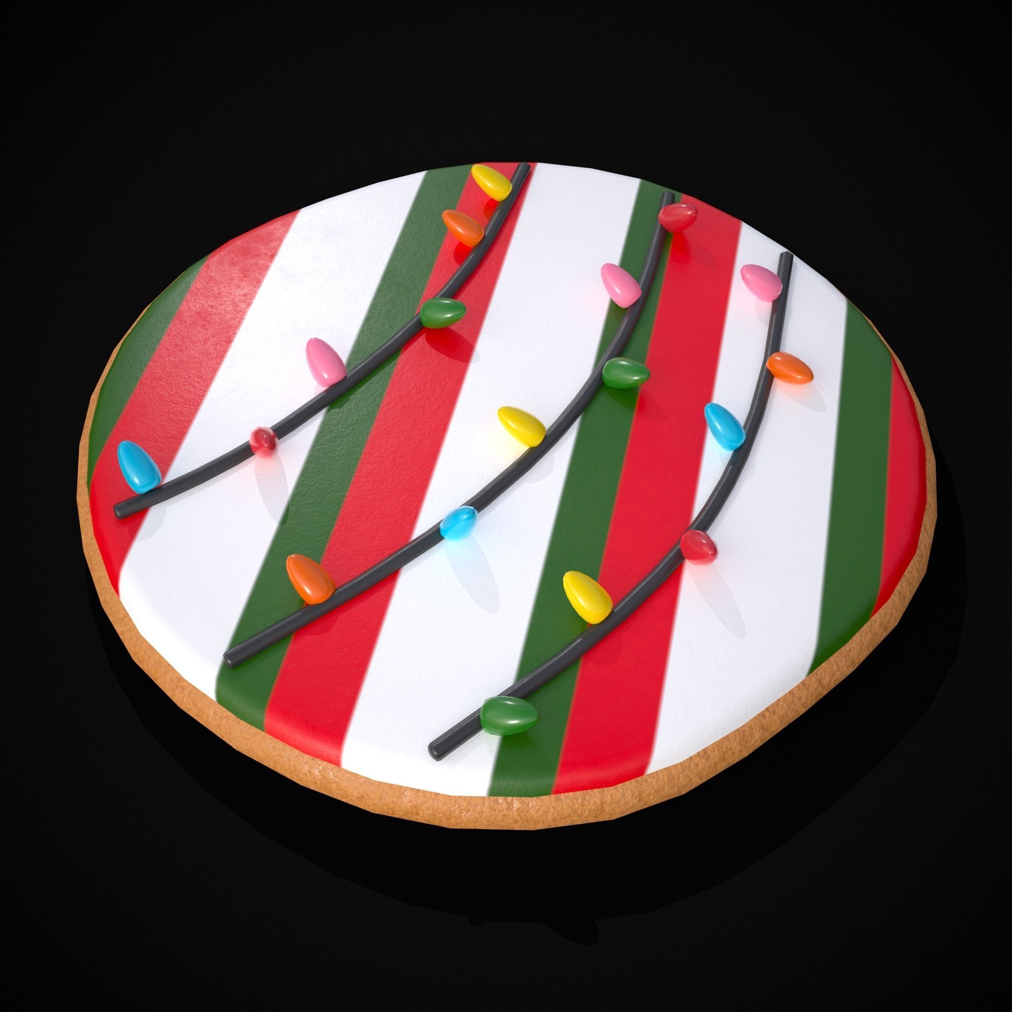 Christmas Lights Cookie Low-poly 3D model_21