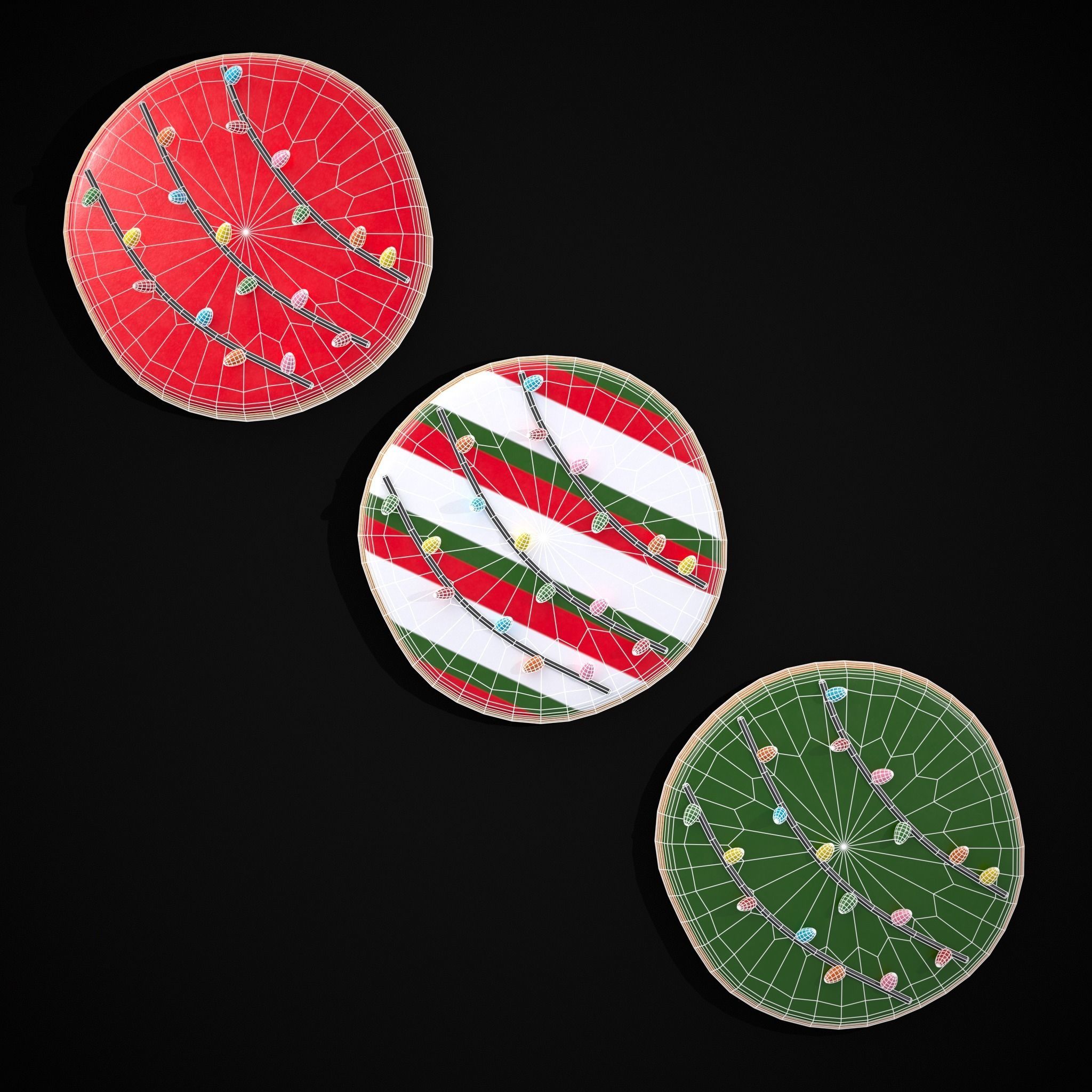 Christmas Lights Cookie Low-poly 3D model_6