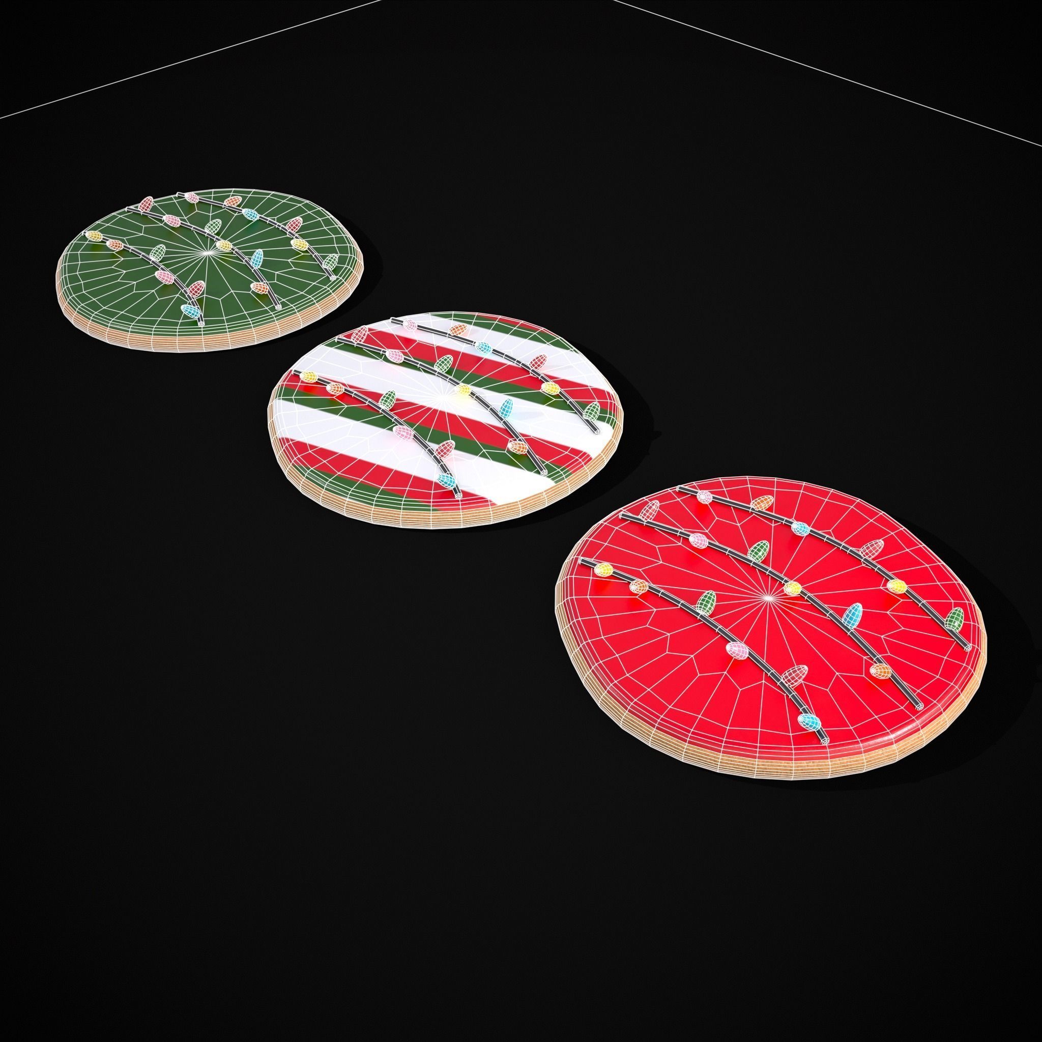 Christmas Lights Cookie Low-poly 3D model_8