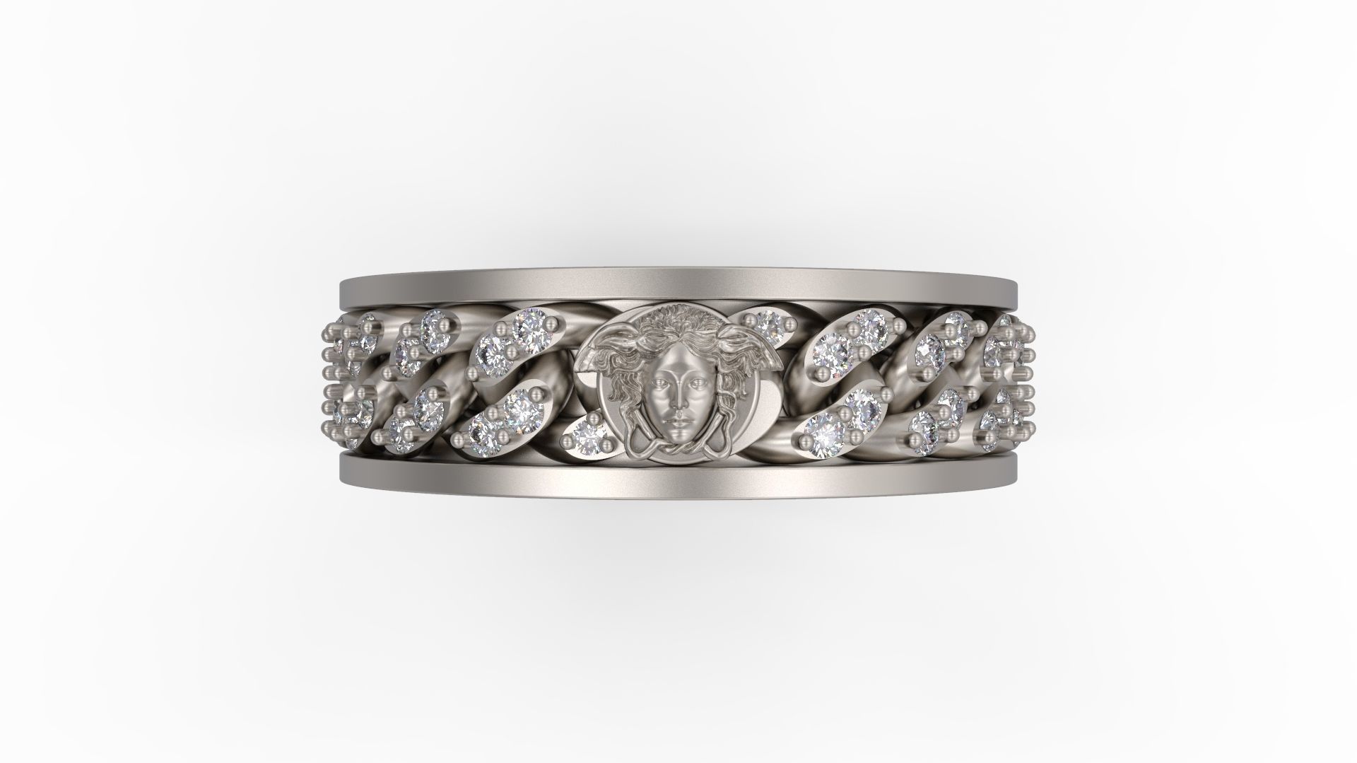 Medusa Cuban Chain Ring 3D print model_7