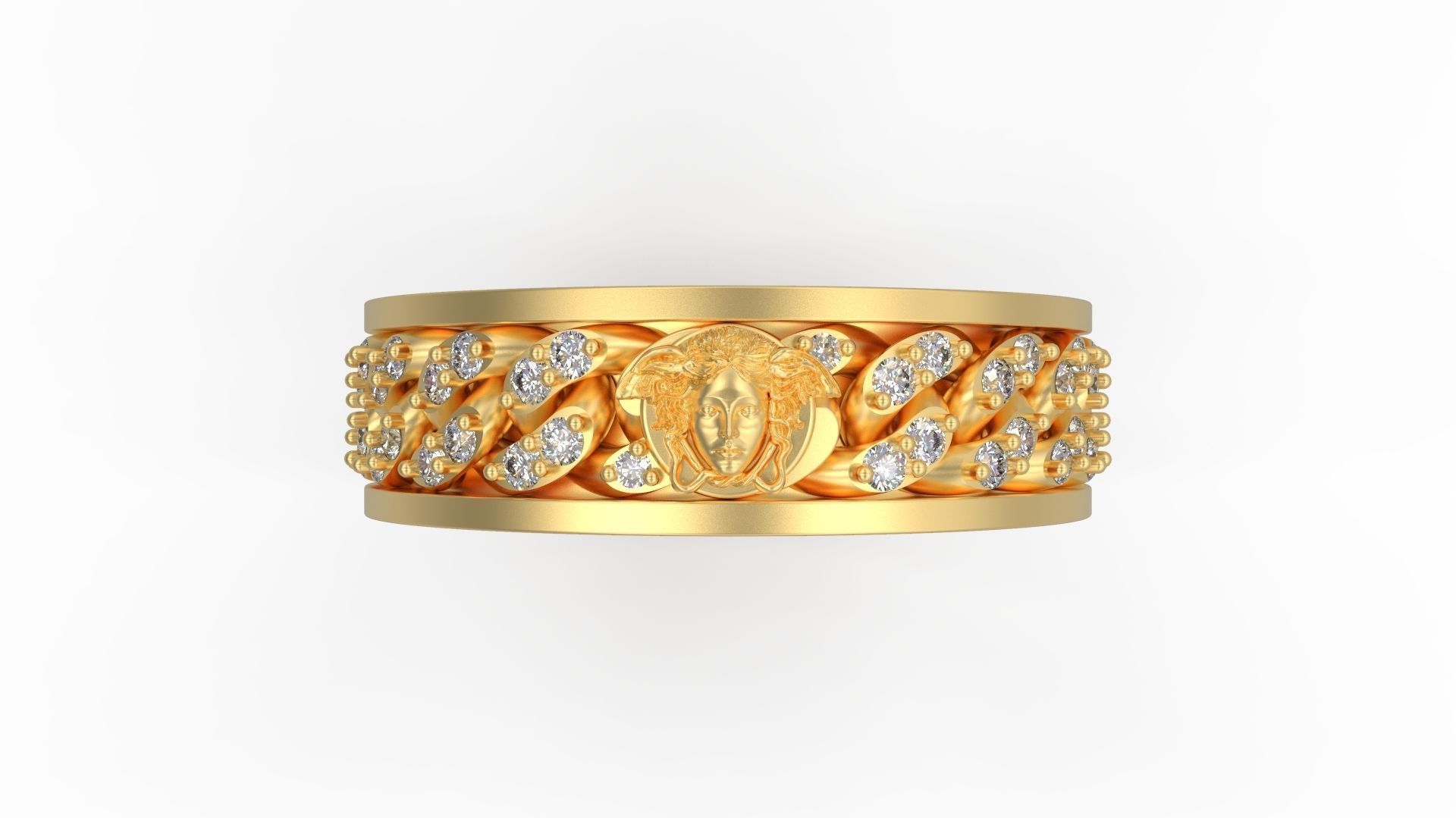 Medusa Cuban Chain Ring 3D print model_2