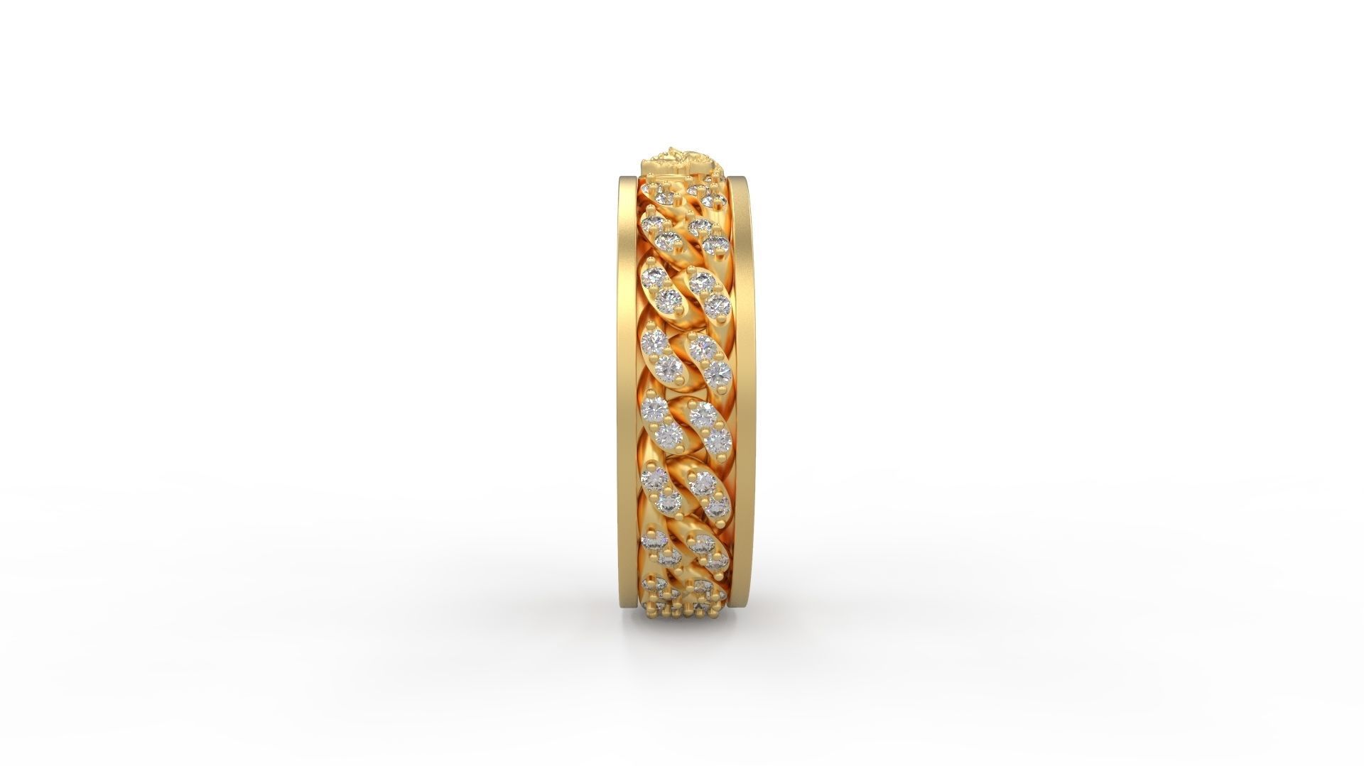 Medusa Cuban Chain Ring 3D print model_3