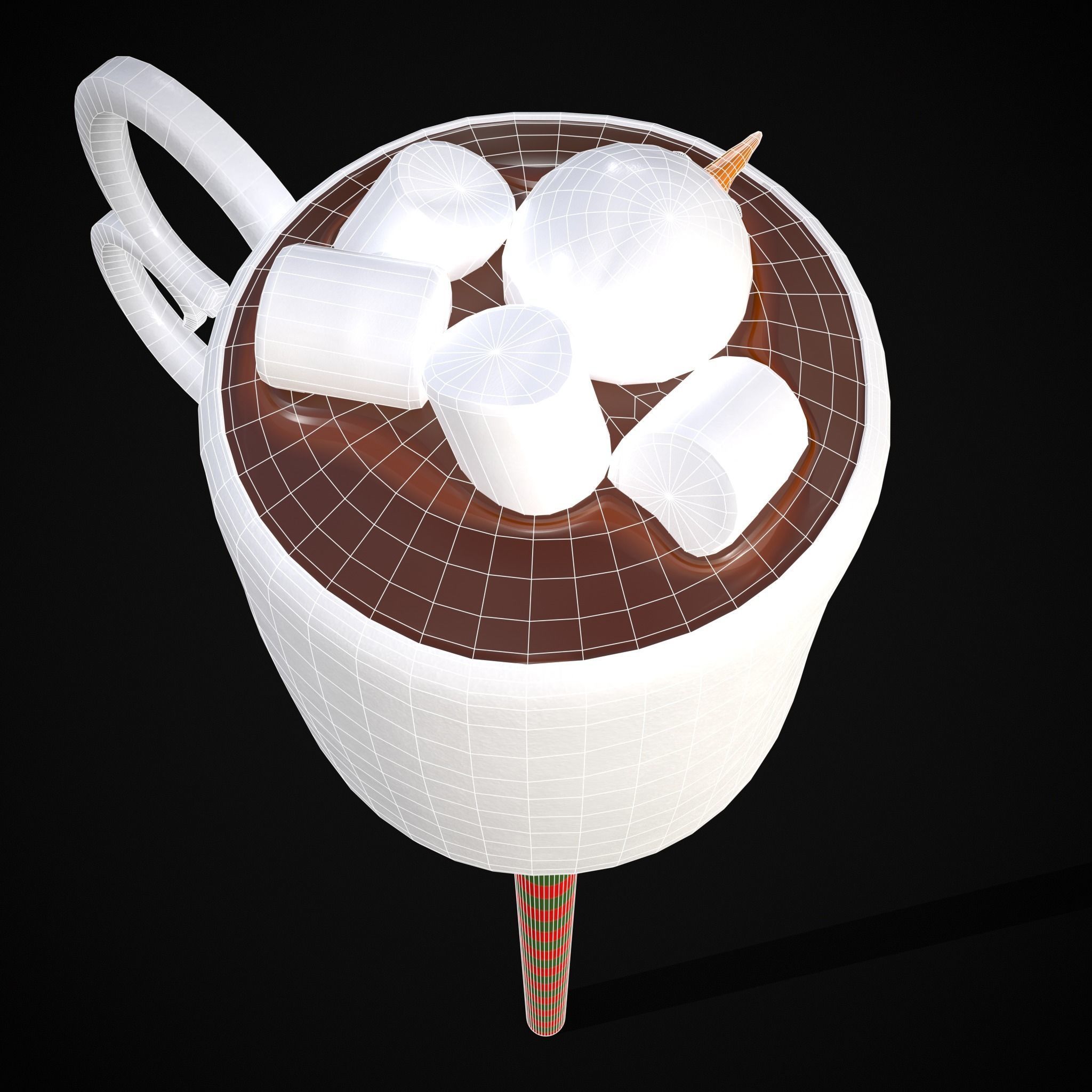 Hot Cocoa Cake Pop Low-poly 3D model_20