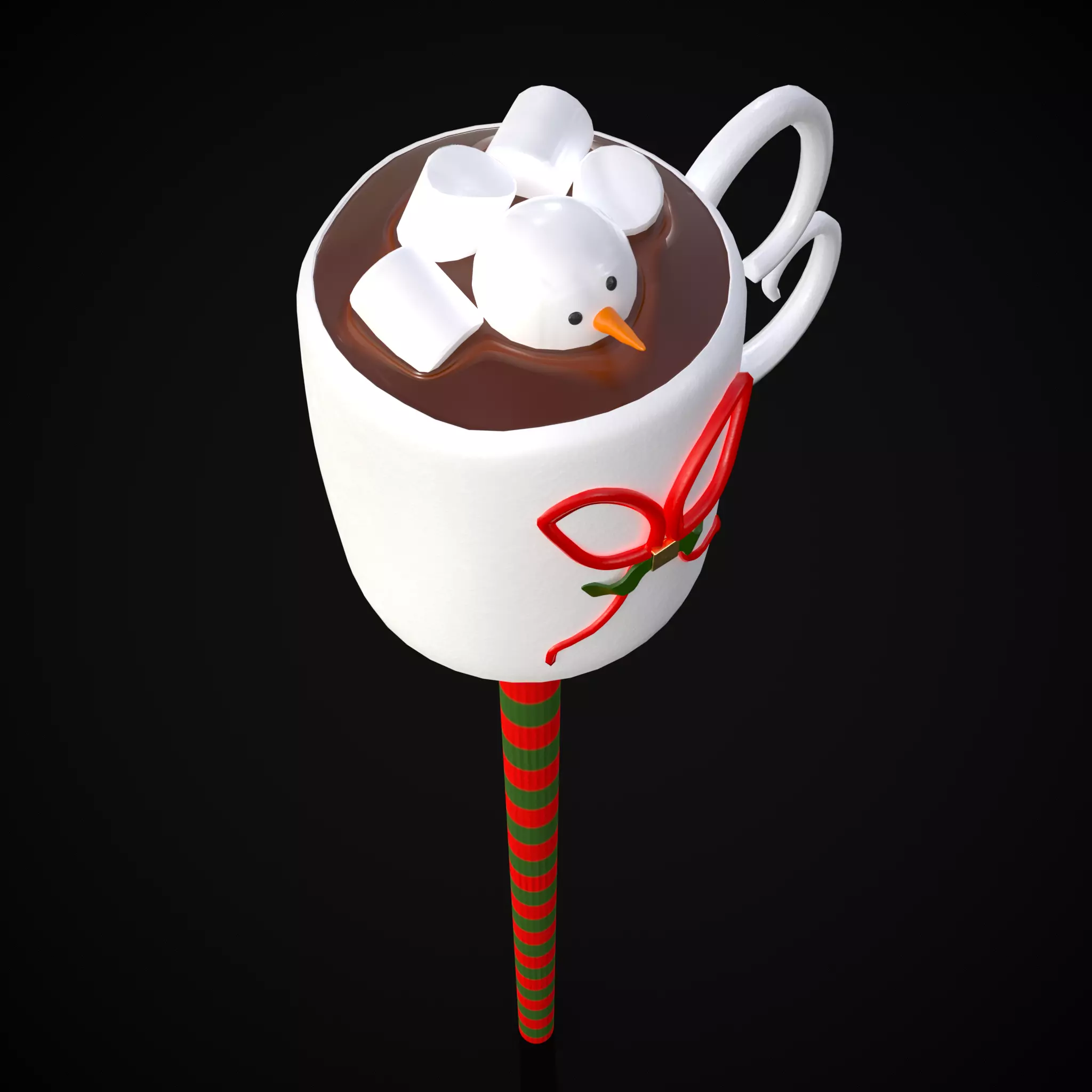 Hot Cocoa Cake Pop Low-poly 3D model_0
