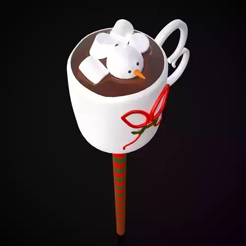 Hot Cocoa Cake Pop Low-poly 3D model