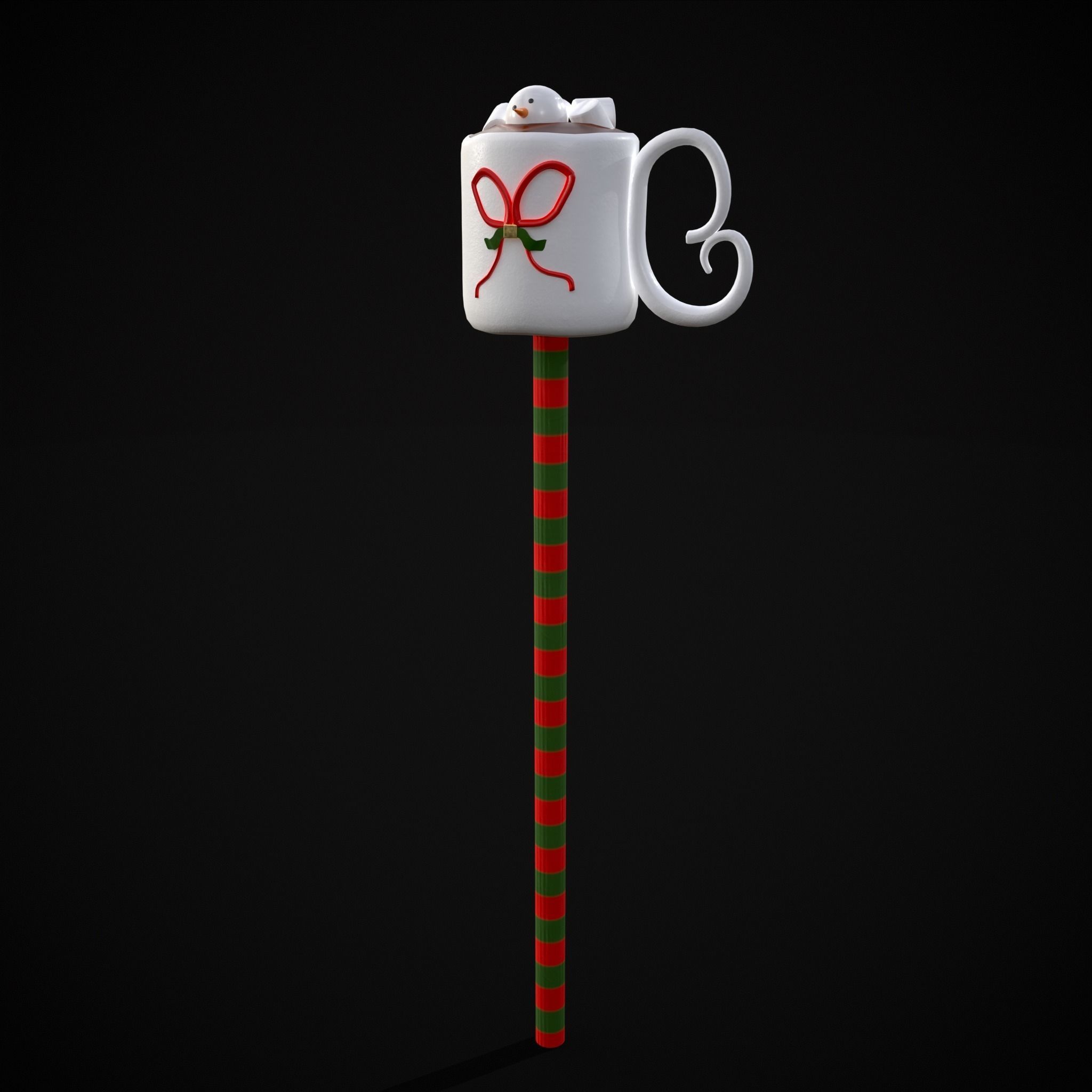 Hot Cocoa Cake Pop Low-poly 3D model_3