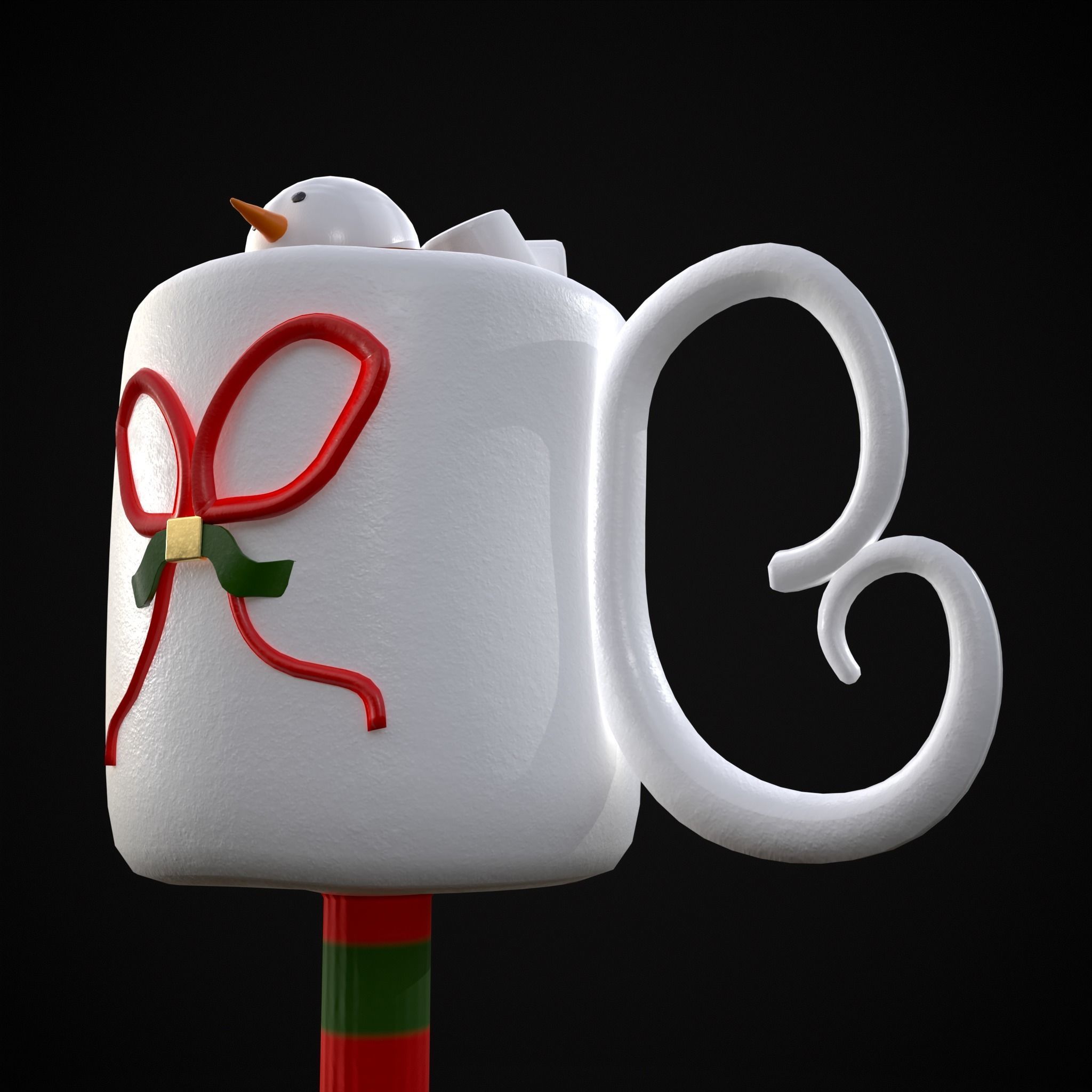 Hot Cocoa Cake Pop Low-poly 3D model_7