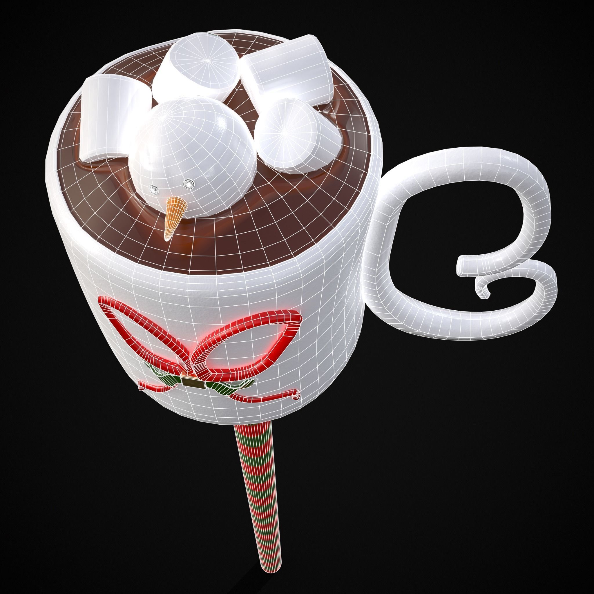 Hot Cocoa Cake Pop Low-poly 3D model_18