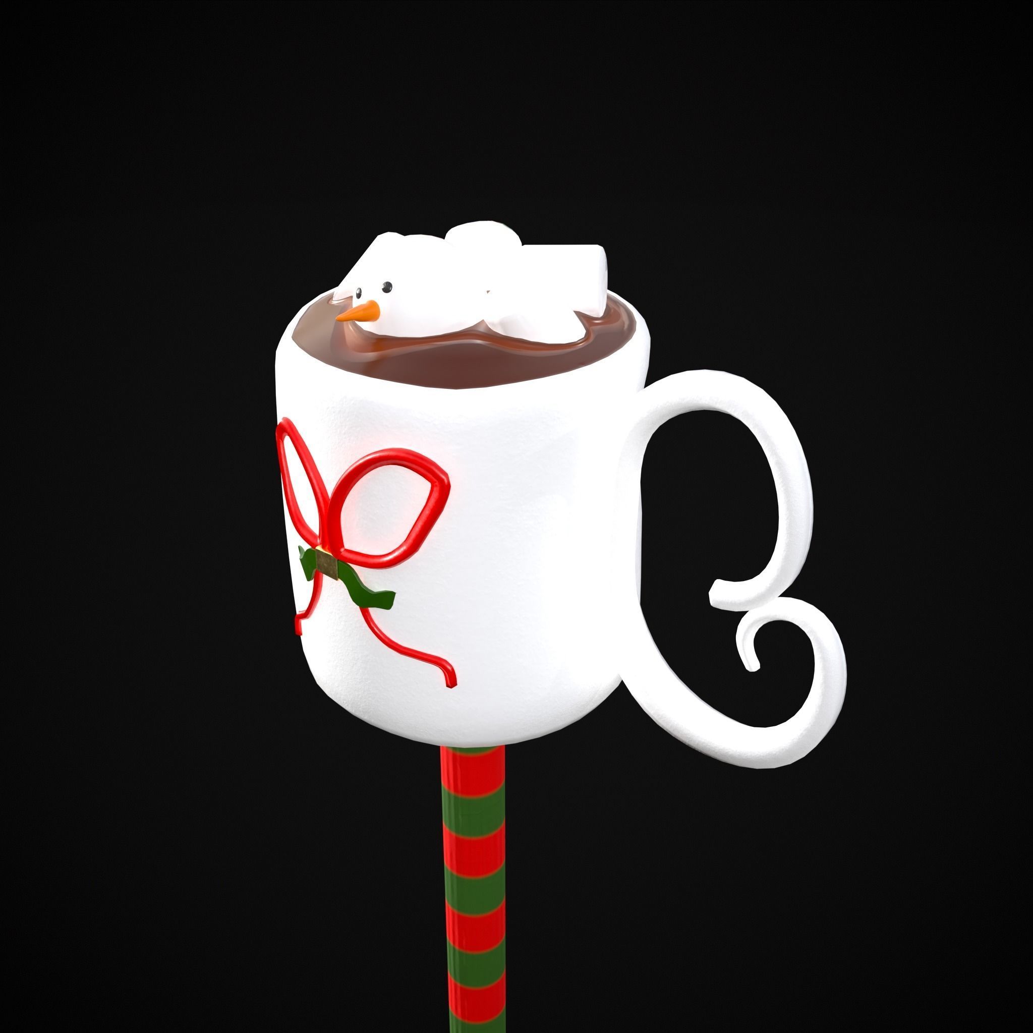 Hot Cocoa Cake Pop Low-poly 3D model_5