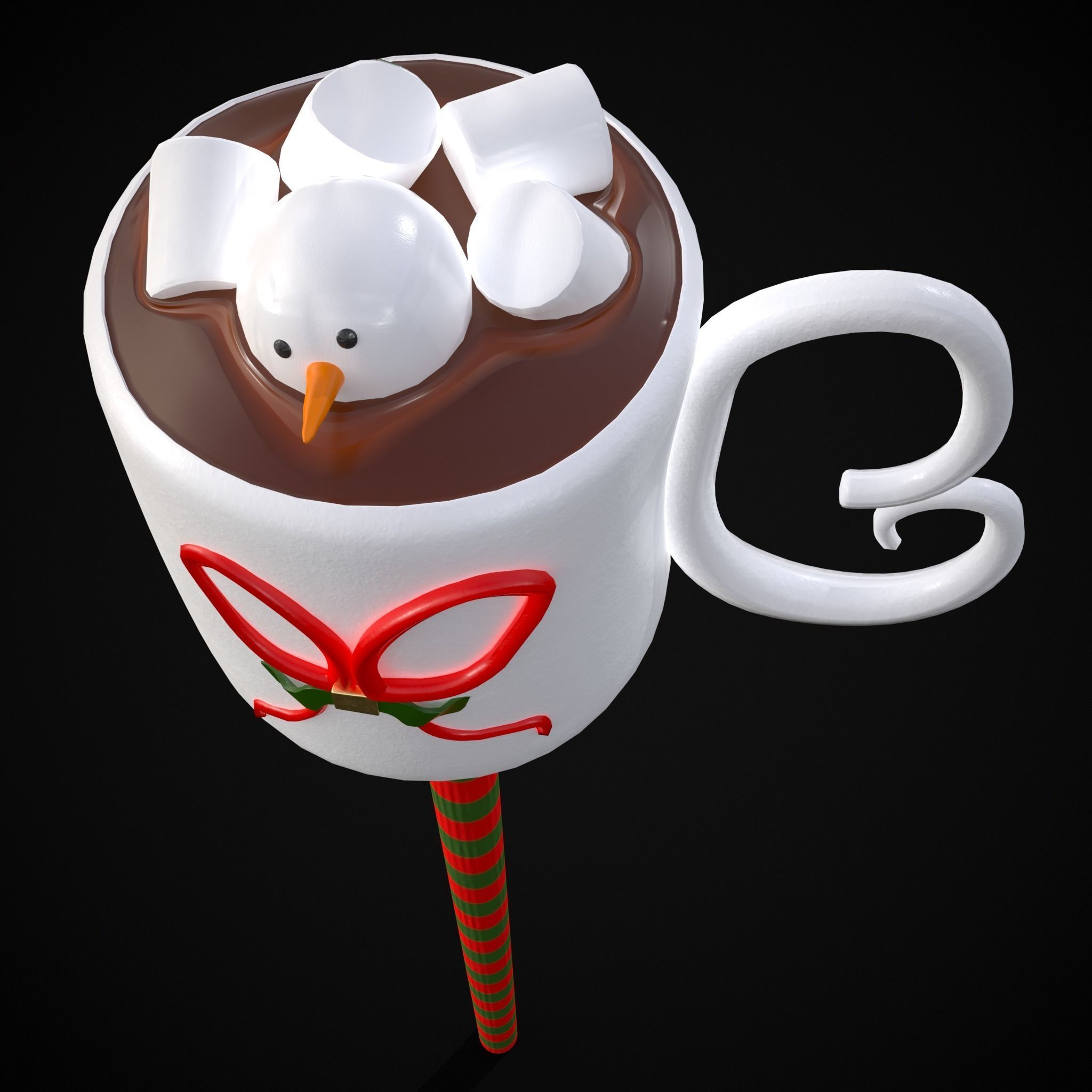 Hot Cocoa Cake Pop Low-poly 3D model_17