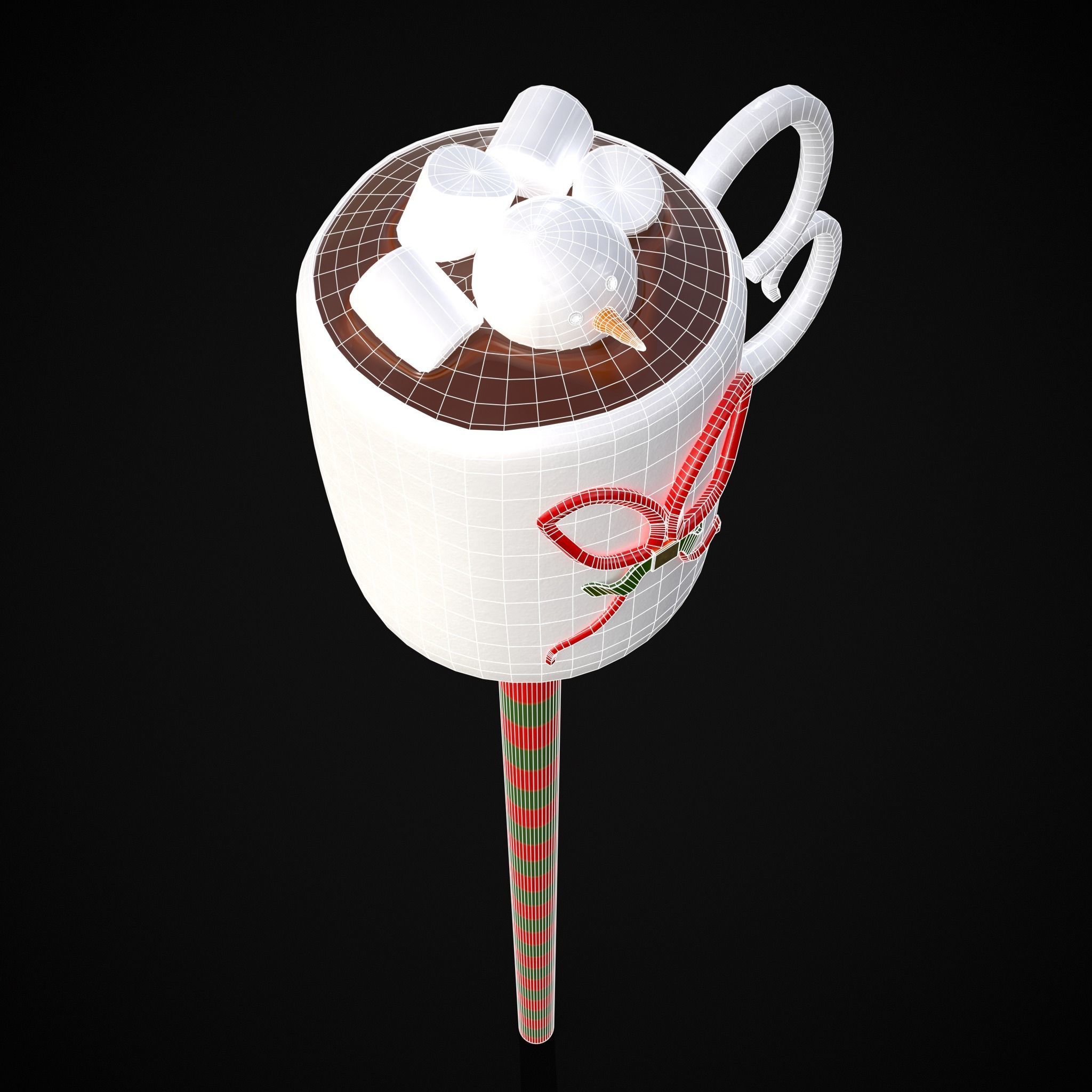 Hot Cocoa Cake Pop Low-poly 3D model_2
