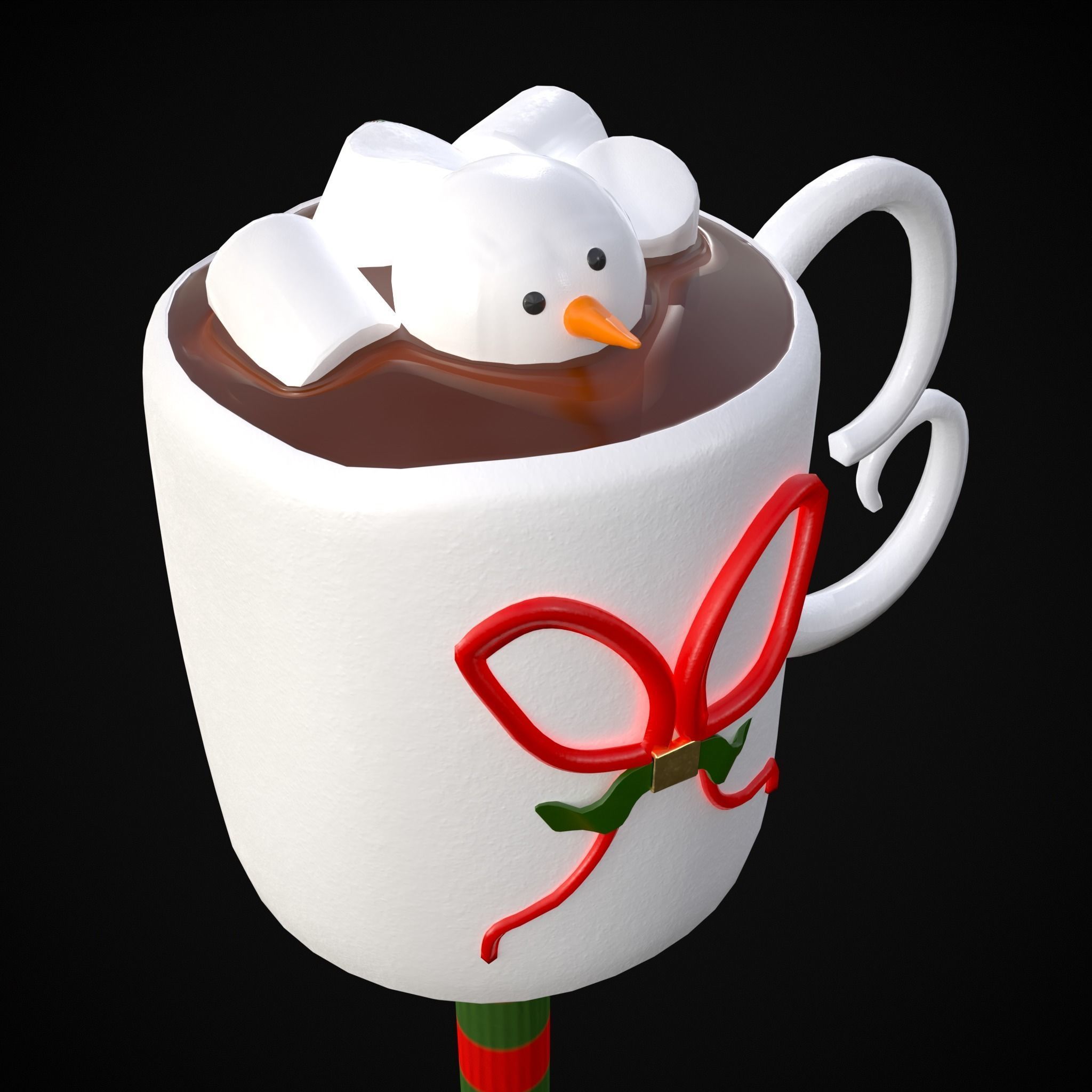 Hot Cocoa Cake Pop Low-poly 3D model_15