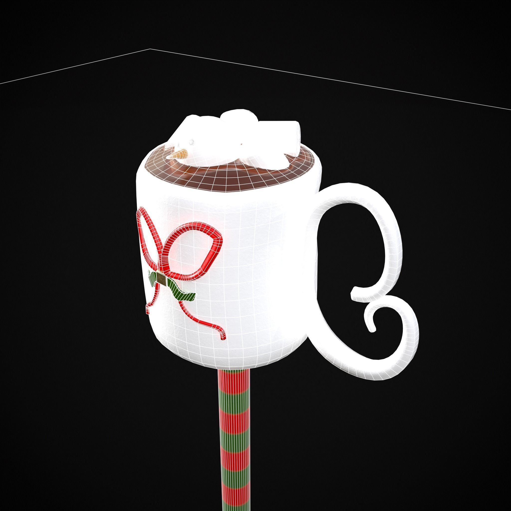 Hot Cocoa Cake Pop Low-poly 3D model_6