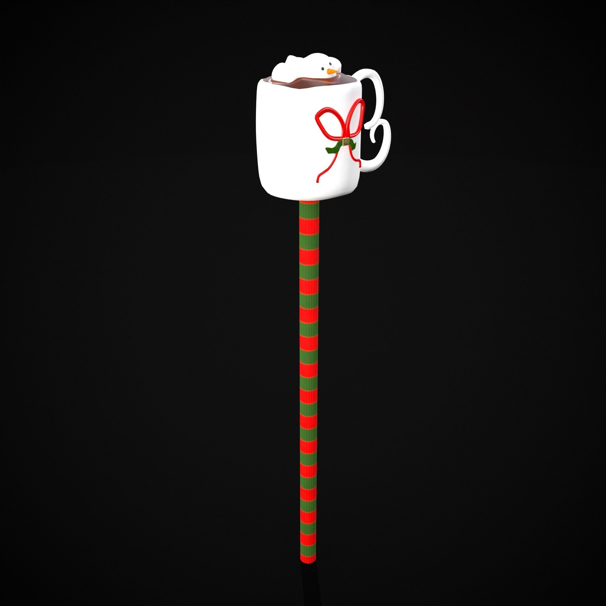 Hot Cocoa Cake Pop Low-poly 3D model_9