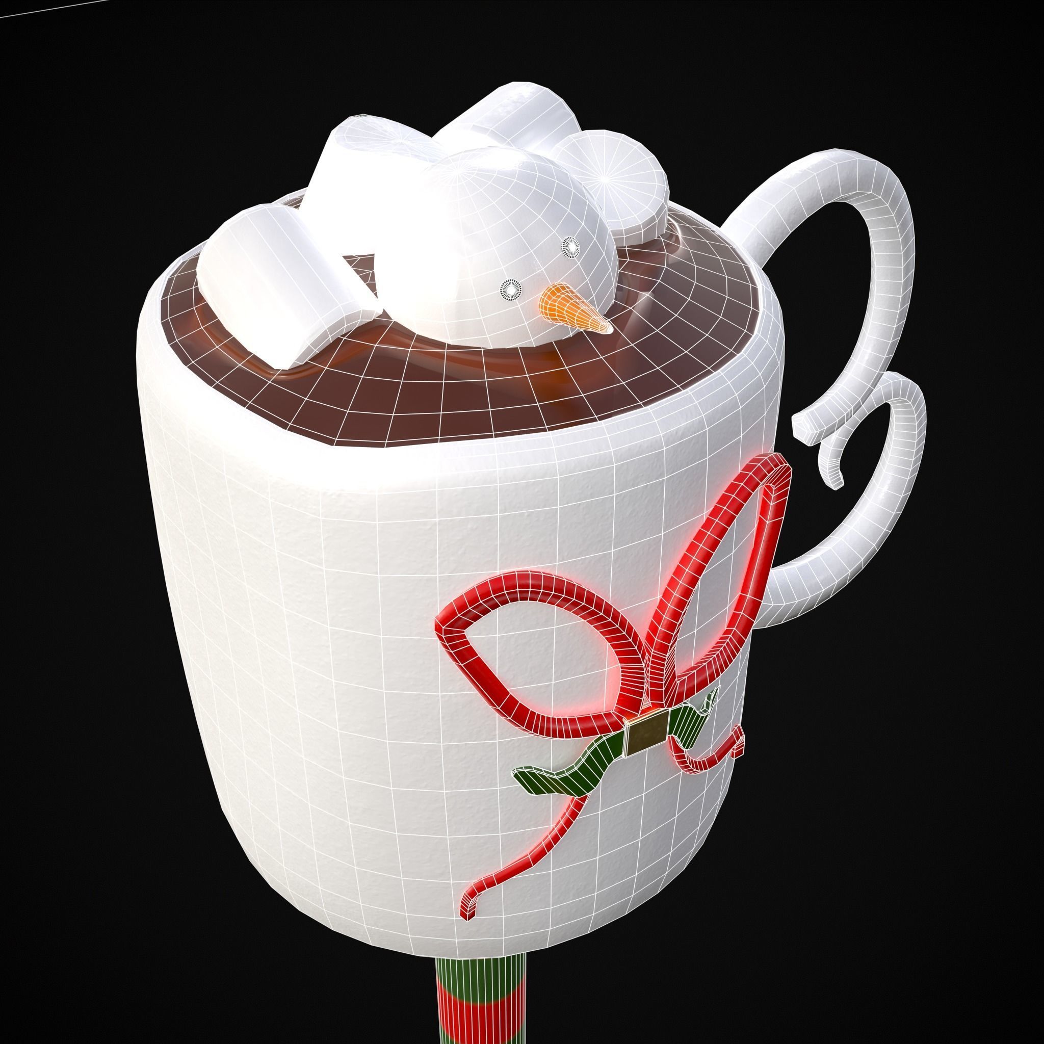 Hot Cocoa Cake Pop Low-poly 3D model_16