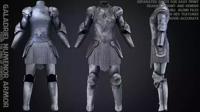 LOTR Galadriel Numenor Armor for Cosplay 3D print model