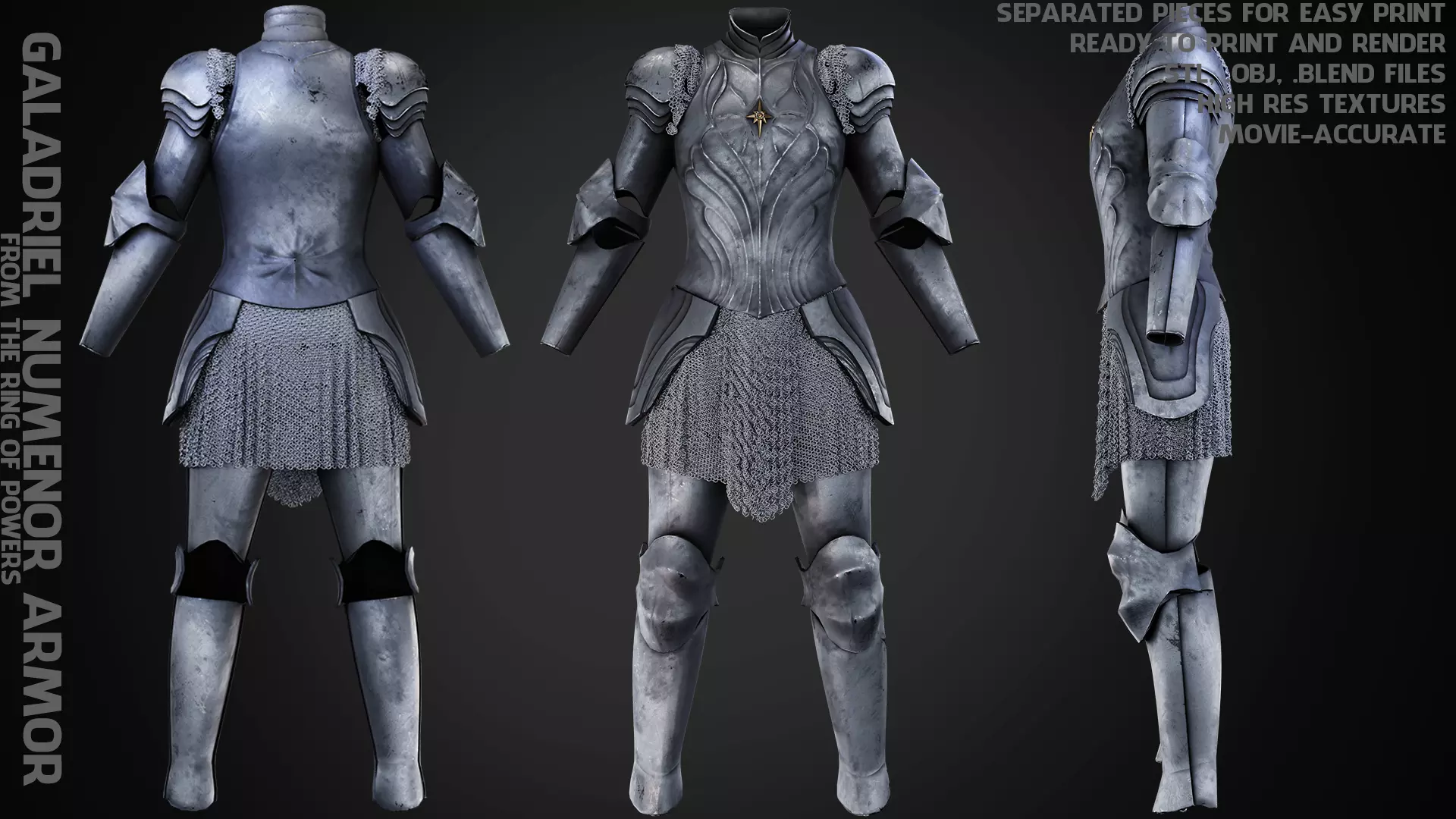 LOTR Galadriel Numenor Armor for Cosplay 3D print model_0