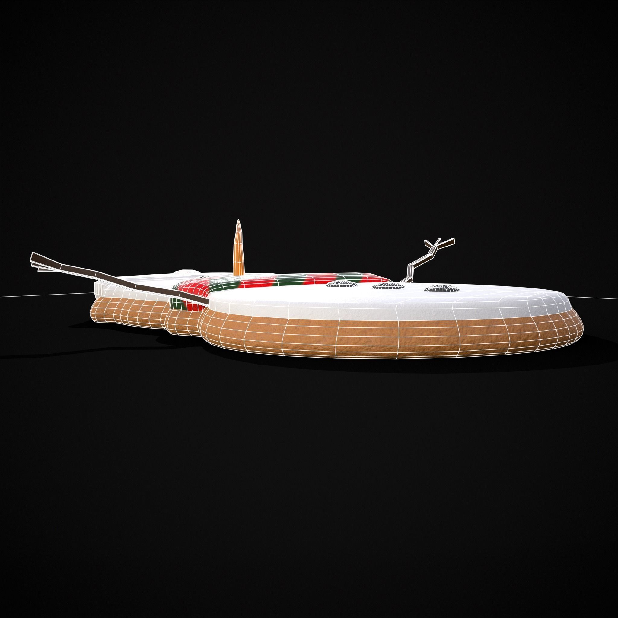 Adorable Snowman Christmas Cookie Low-poly 3D model_10