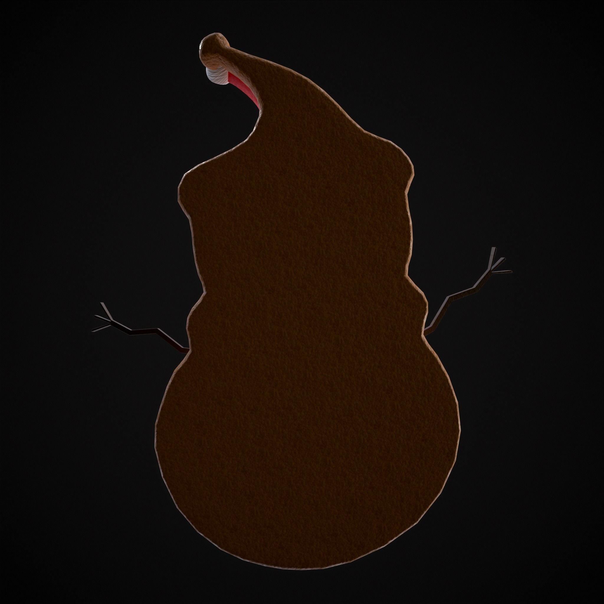 Adorable Snowman Christmas Cookie Low-poly 3D model_7