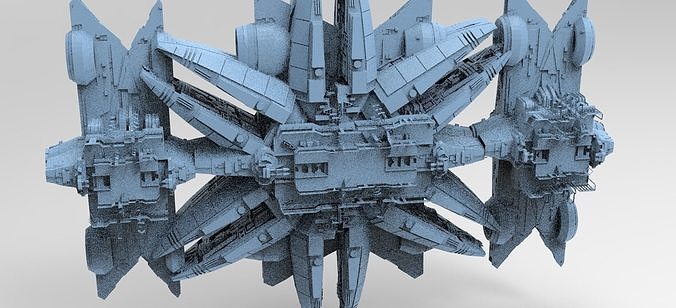 Star Ship pulse generator space walkways  3D model