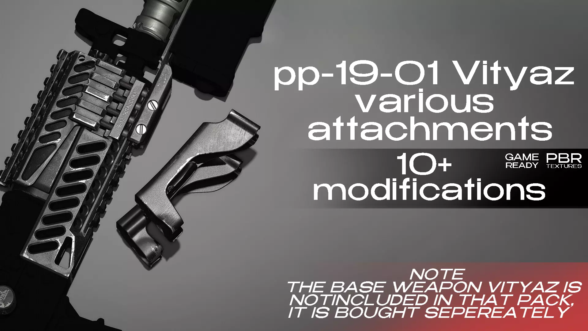 PP-19-01 Vityaz various attachments Low-poly 3D model_0