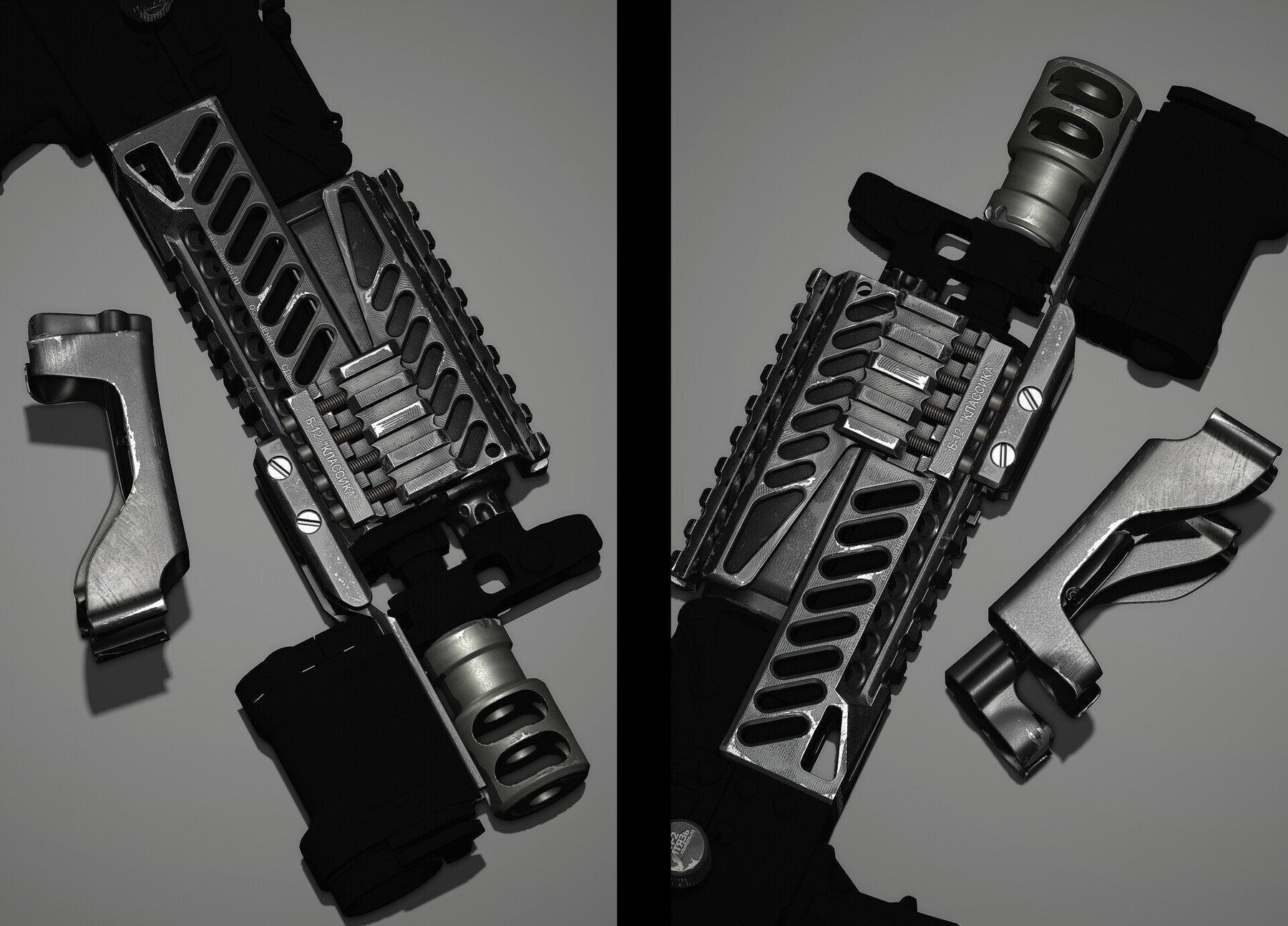 PP-19-01 Vityaz various attachments Low-poly 3D model_3
